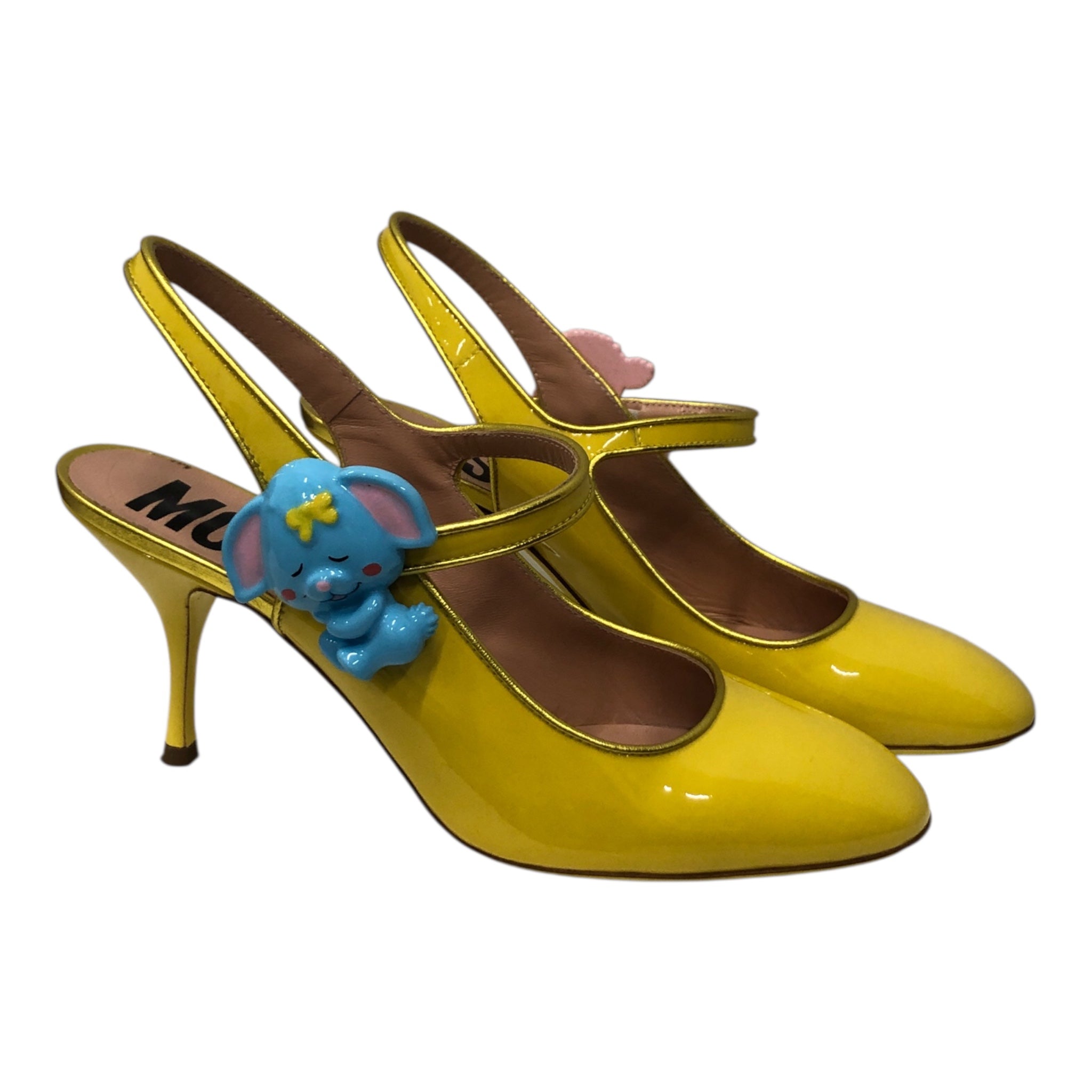 MOSCHINO/Heels/EU 38/Leather/YEL/little animals- jeremy scott view 1