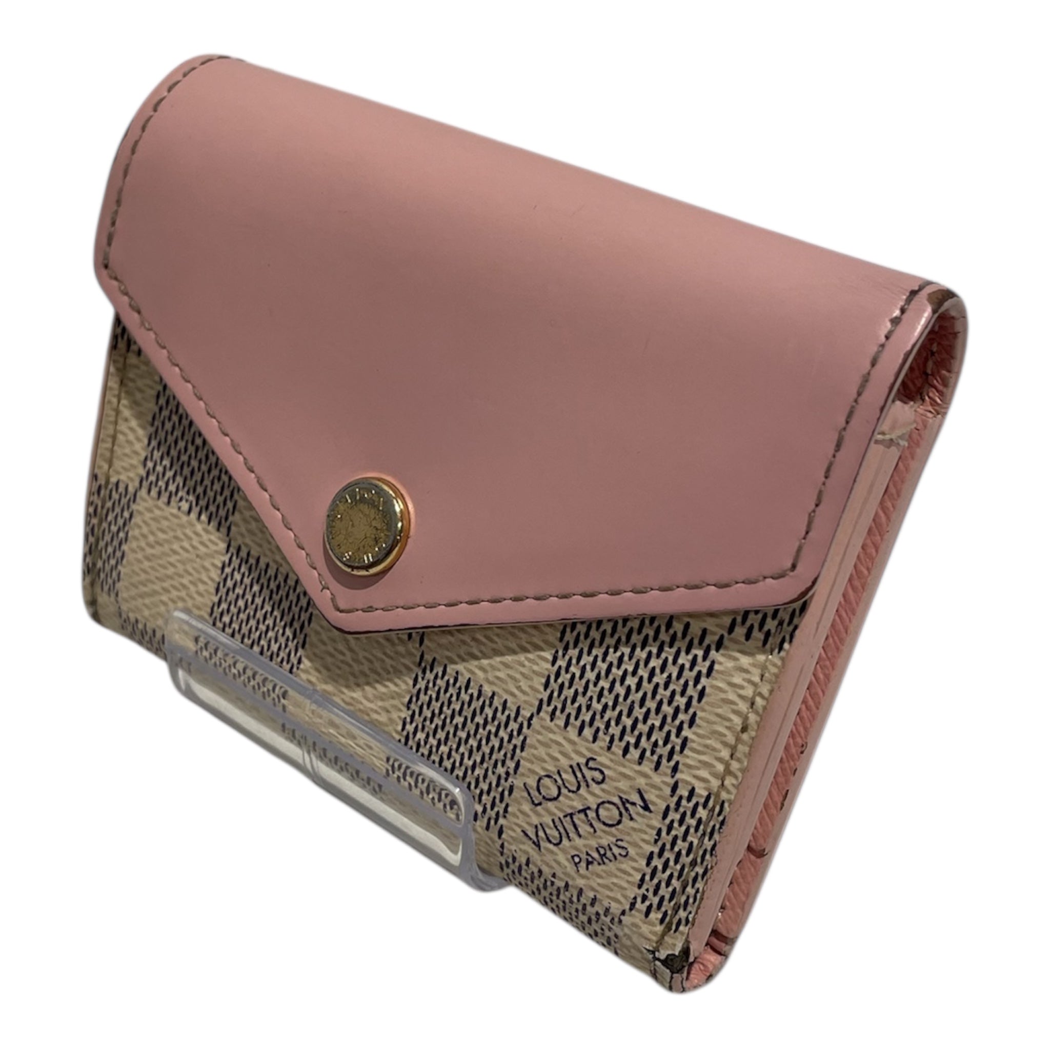 LOUIS VUITTON/Coin Wallet/Monogram/Leather/PNK/2019 Damier Azur Pattern Zoe view 1