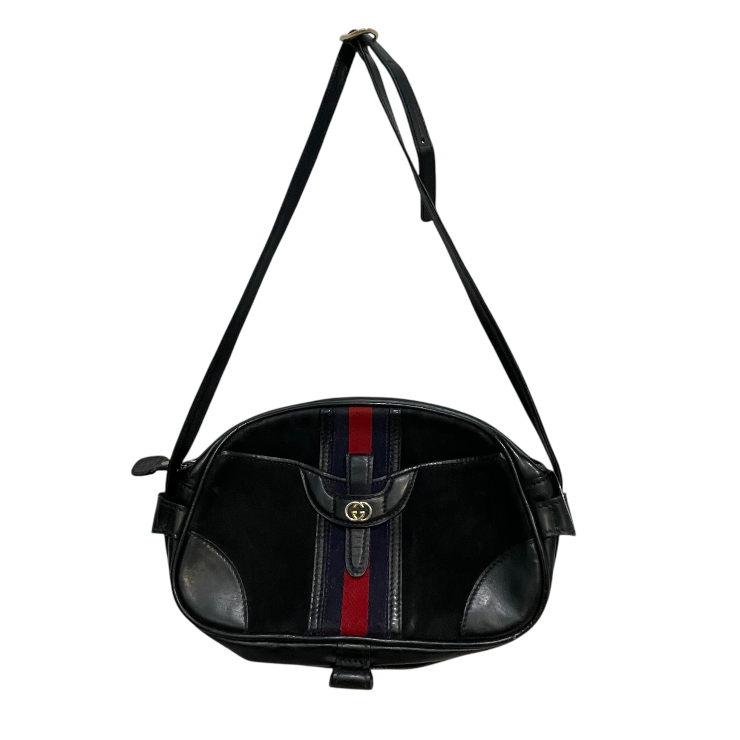 GUCCI/Cross Body Bag/Suede/BLK/Sherry Line HAndbag view 1