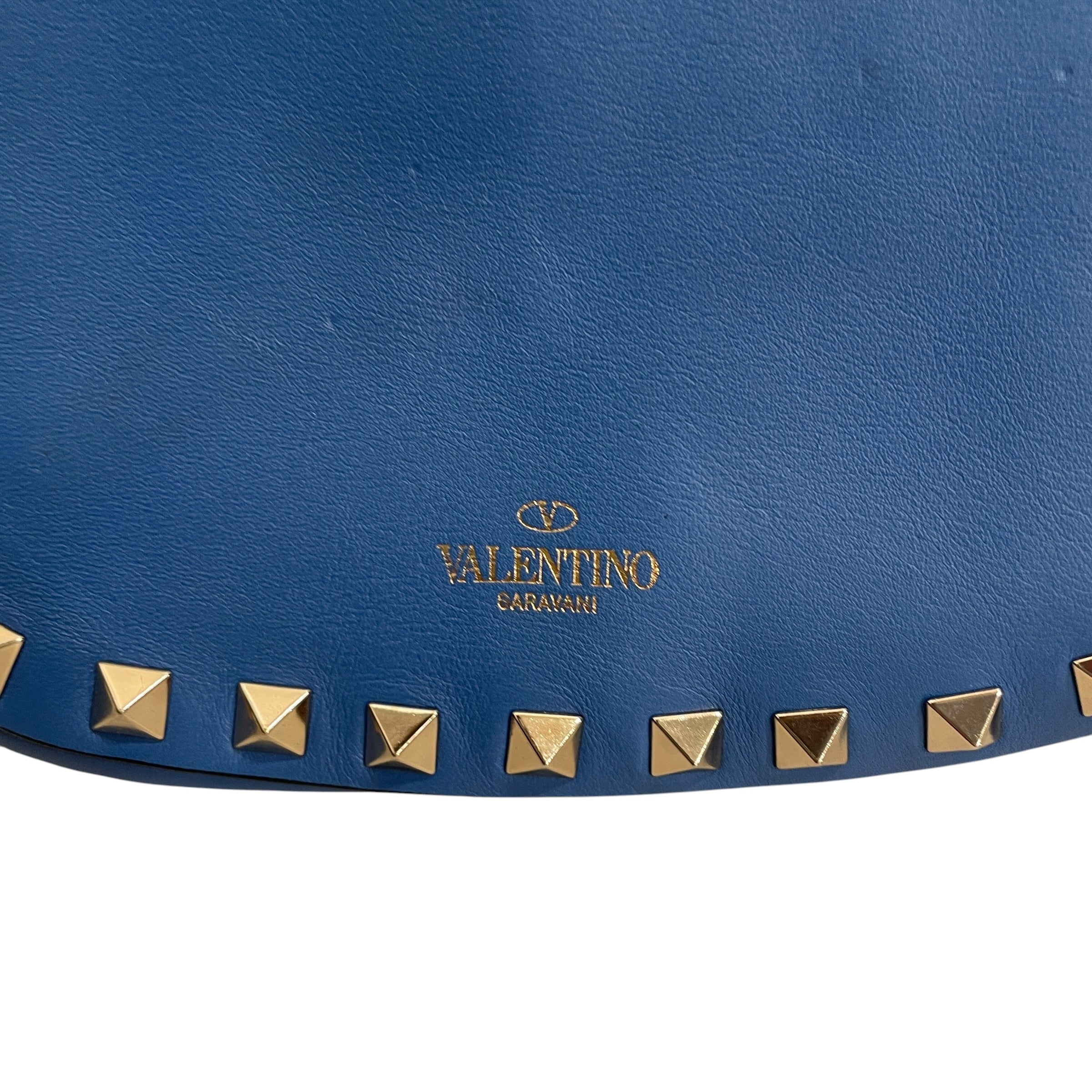 VALENTINO/Cross Body Bag/Leather/BLU/TRIANGULAR STUDDED TRIM FLAP view 3
