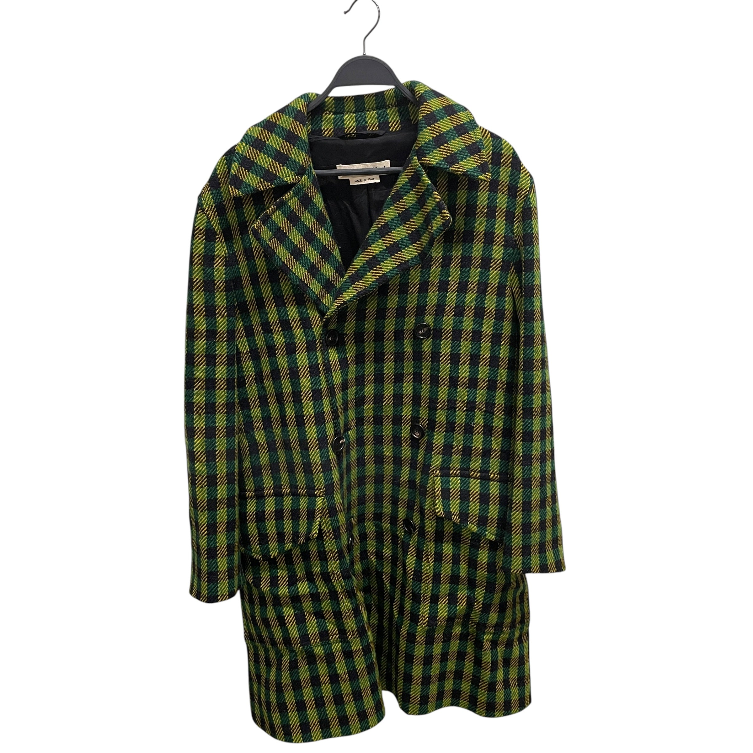MARNI/Trench Coat/46/Wool/GRN/Plaid/YLW, BLK, GRN view 1
