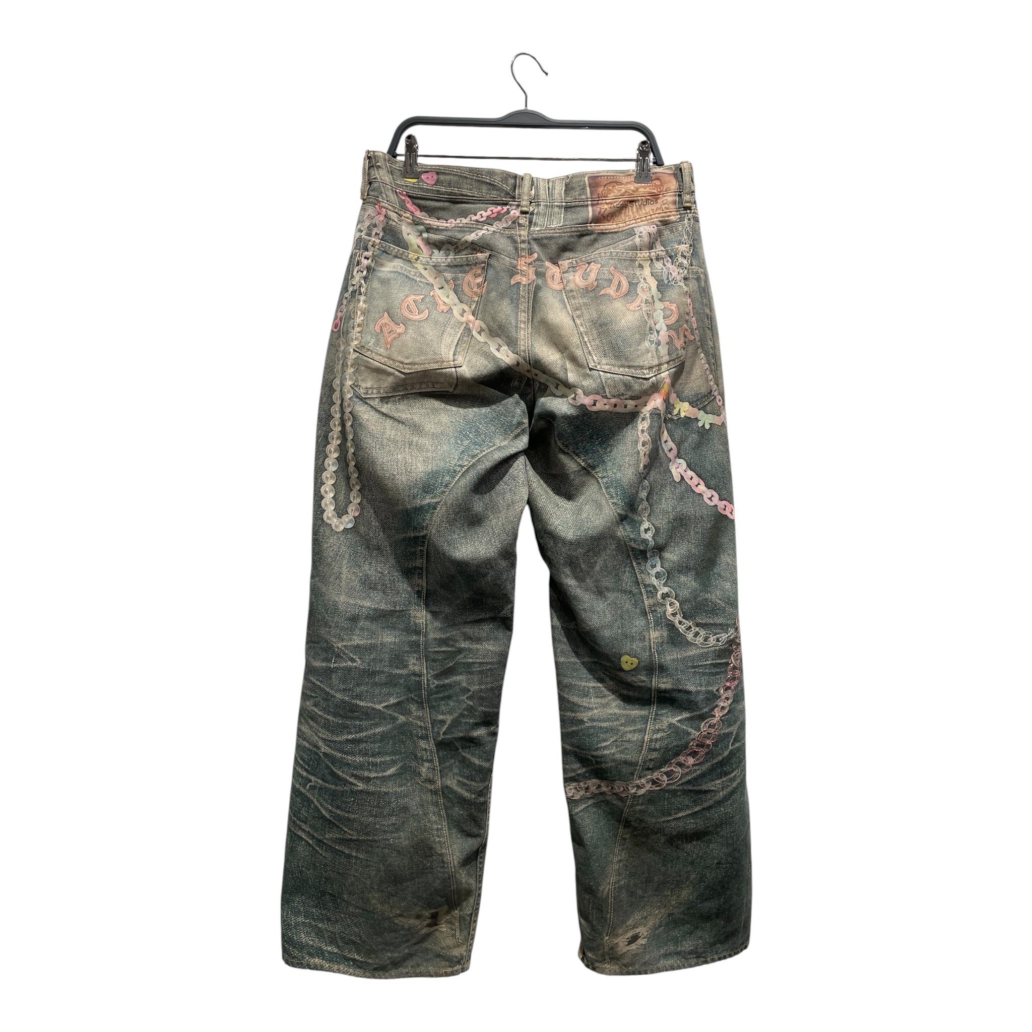 Acne Studios/Pants/32/Cotton/MLT/All Over Print/1981 Trompe l'oeil Pink Chain view 2