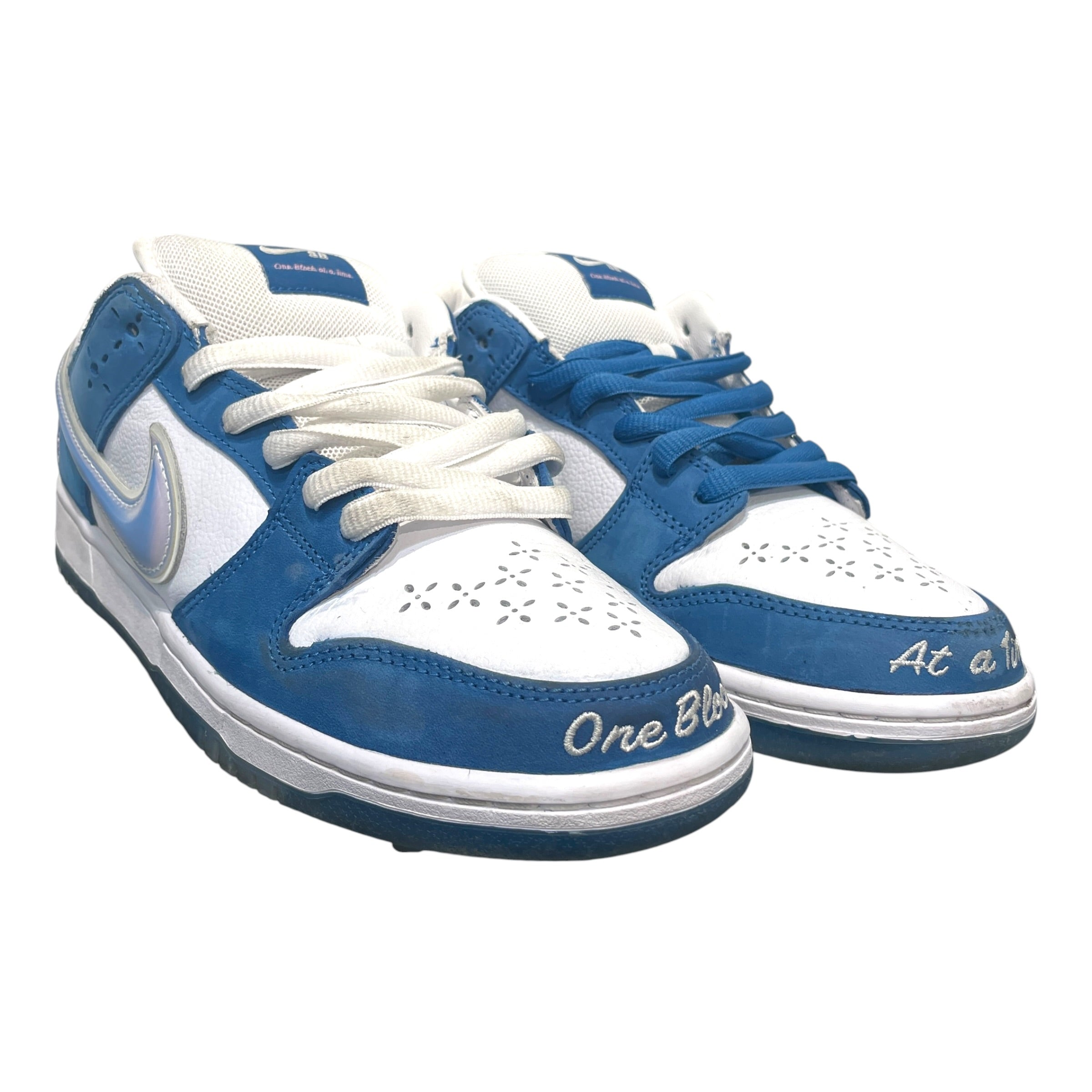 NIKE SB/BORN X RAISED/Low-Sneakers/US 8.5/Leather/BLU/Dunk Low 'Block At A Time' view 1