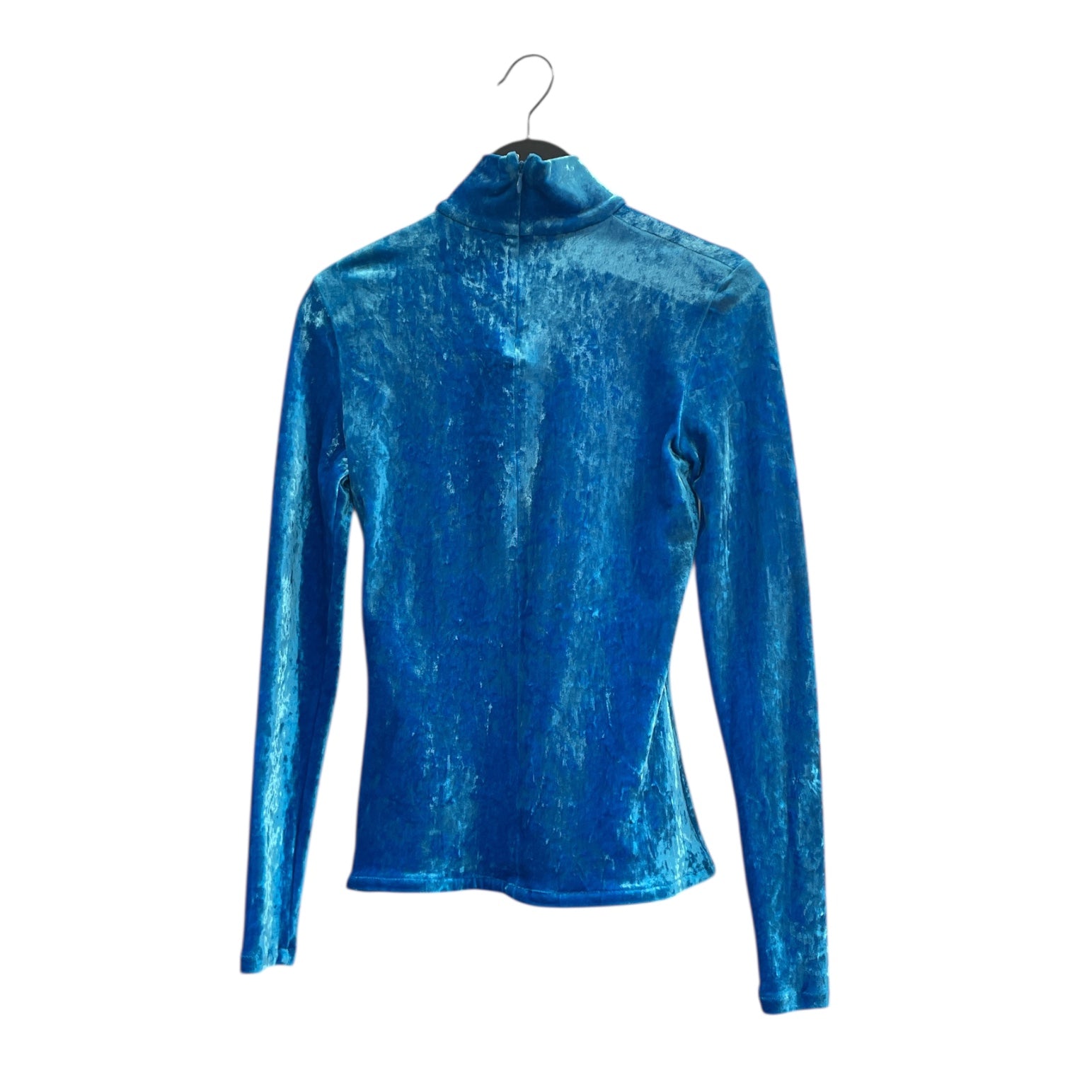 BALENCIAGA/LS Blouse/40/BLU/CRUSHED STRETCH VELVET view 2