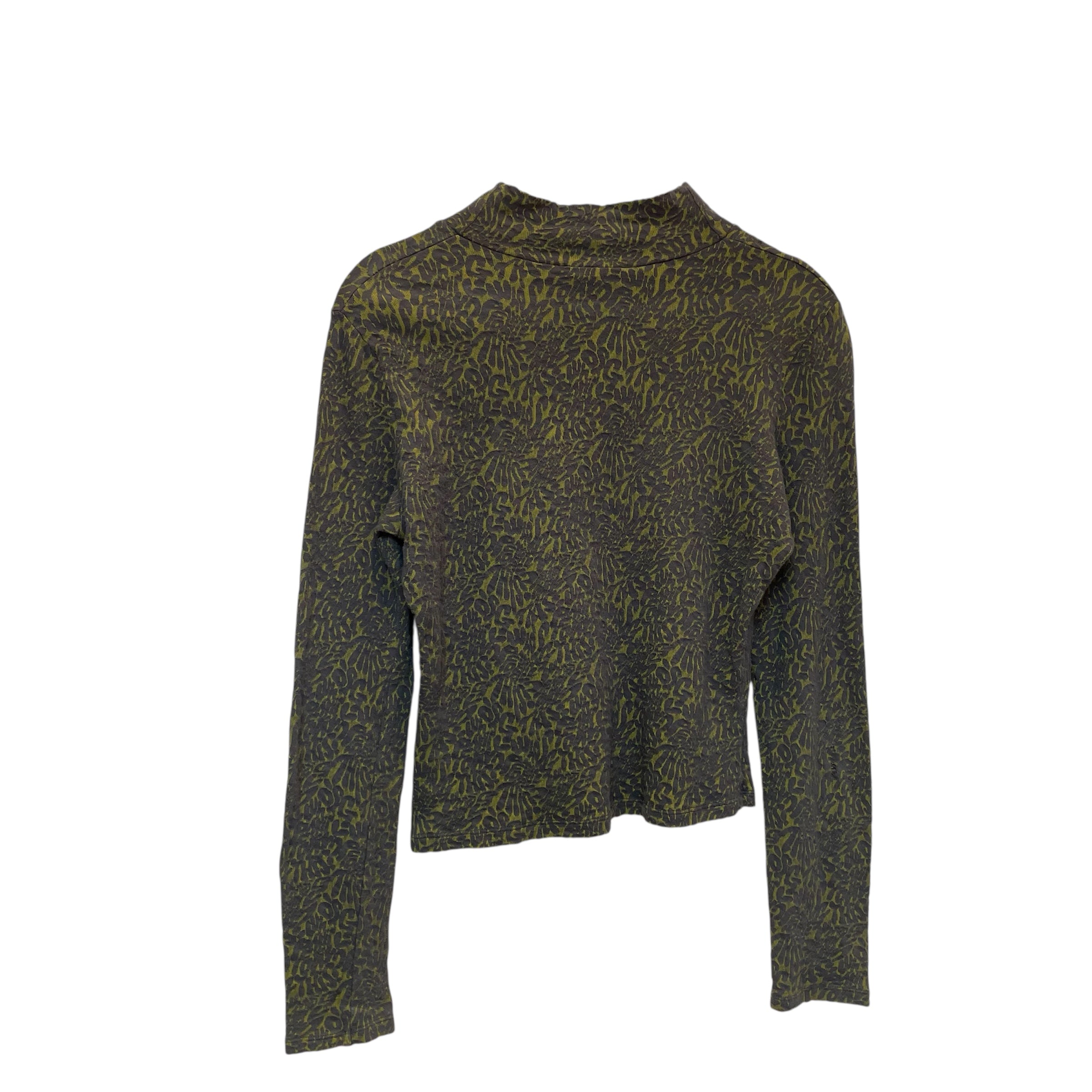ECKHAUS LATTA/LS Shirt/M/All Over Print/Cotton/GRN/BLK STITCH WRITTING ALL OVER view 2