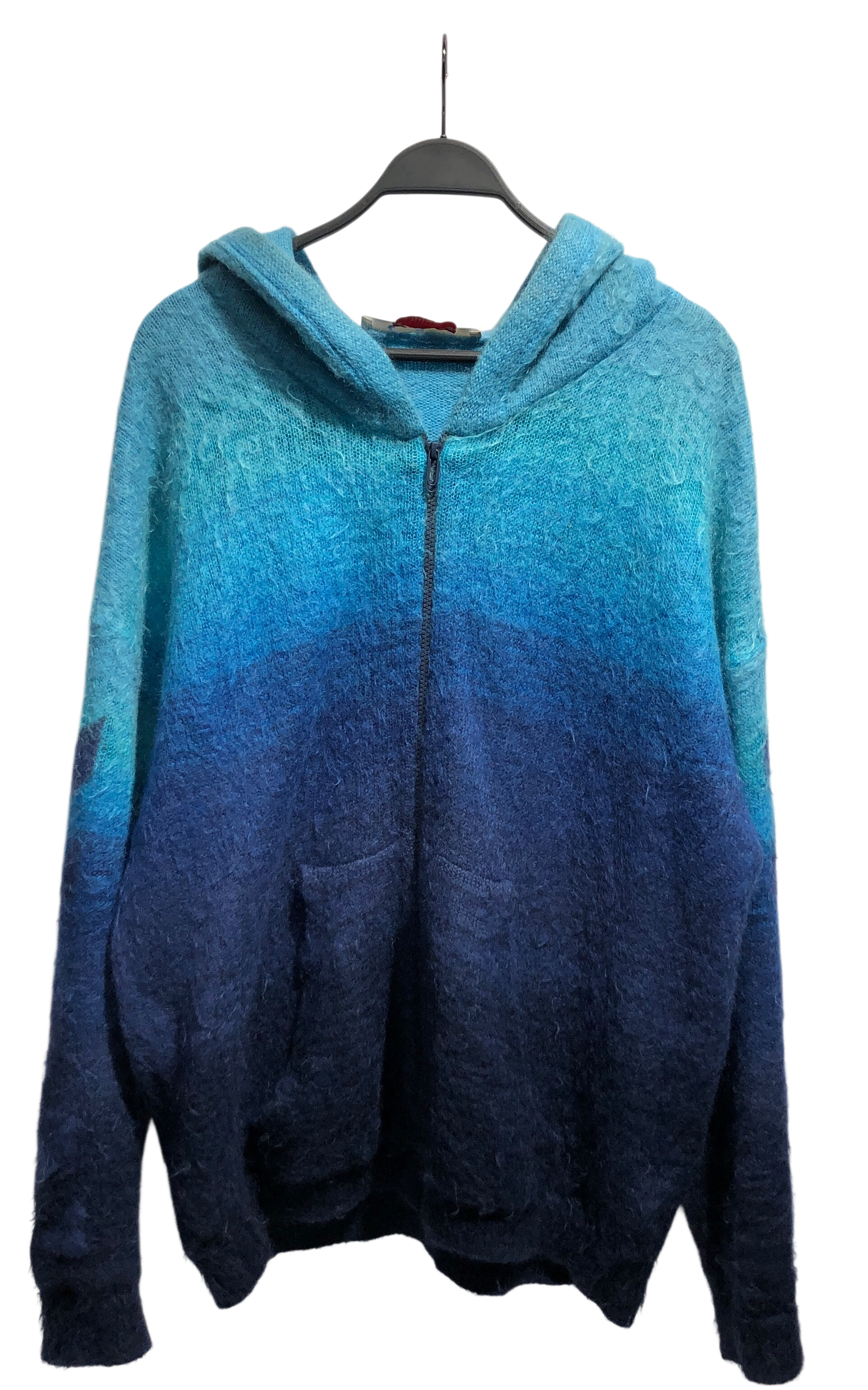 OFF-WHITE/Zip Up Hoodie/XL/Graphic/BLU/MOHAIR WOOL BLEND view 1