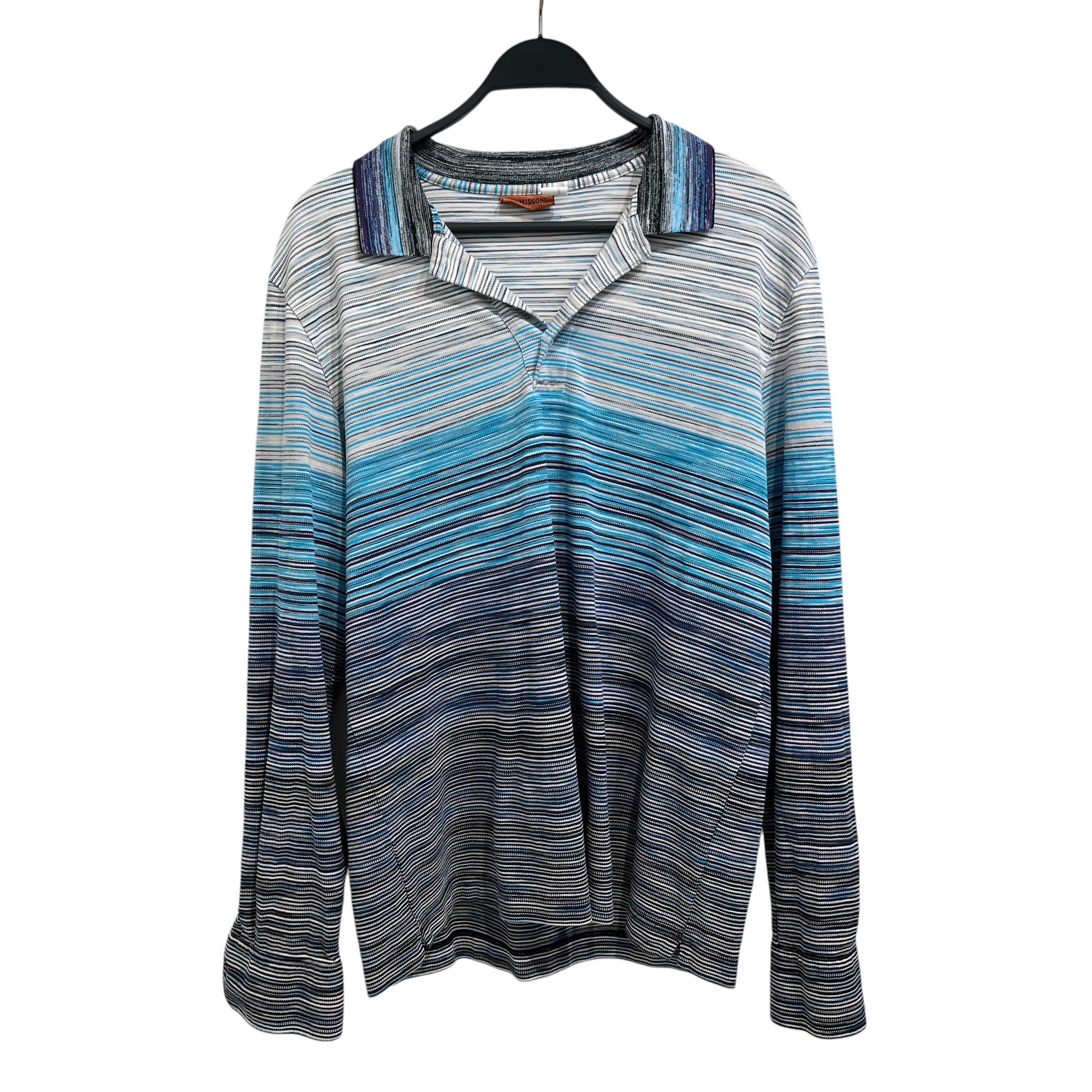 MISSONI/LS Shirt/XL/Cotton/BLU/Stripe/ view 1