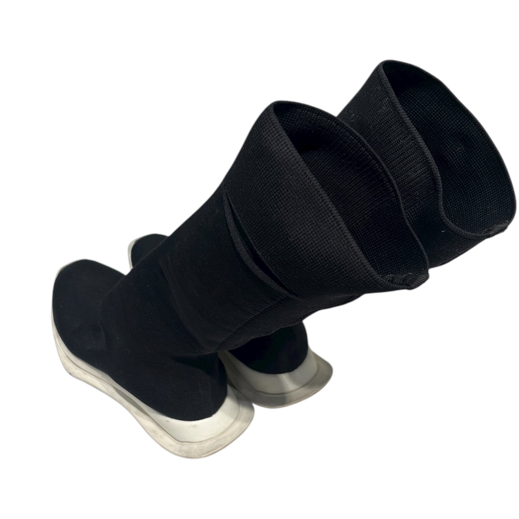 RICK OWENS DRKSHDW/Hi-Sneakers/US 7/Cotton/BLK/Sock Runners view 2