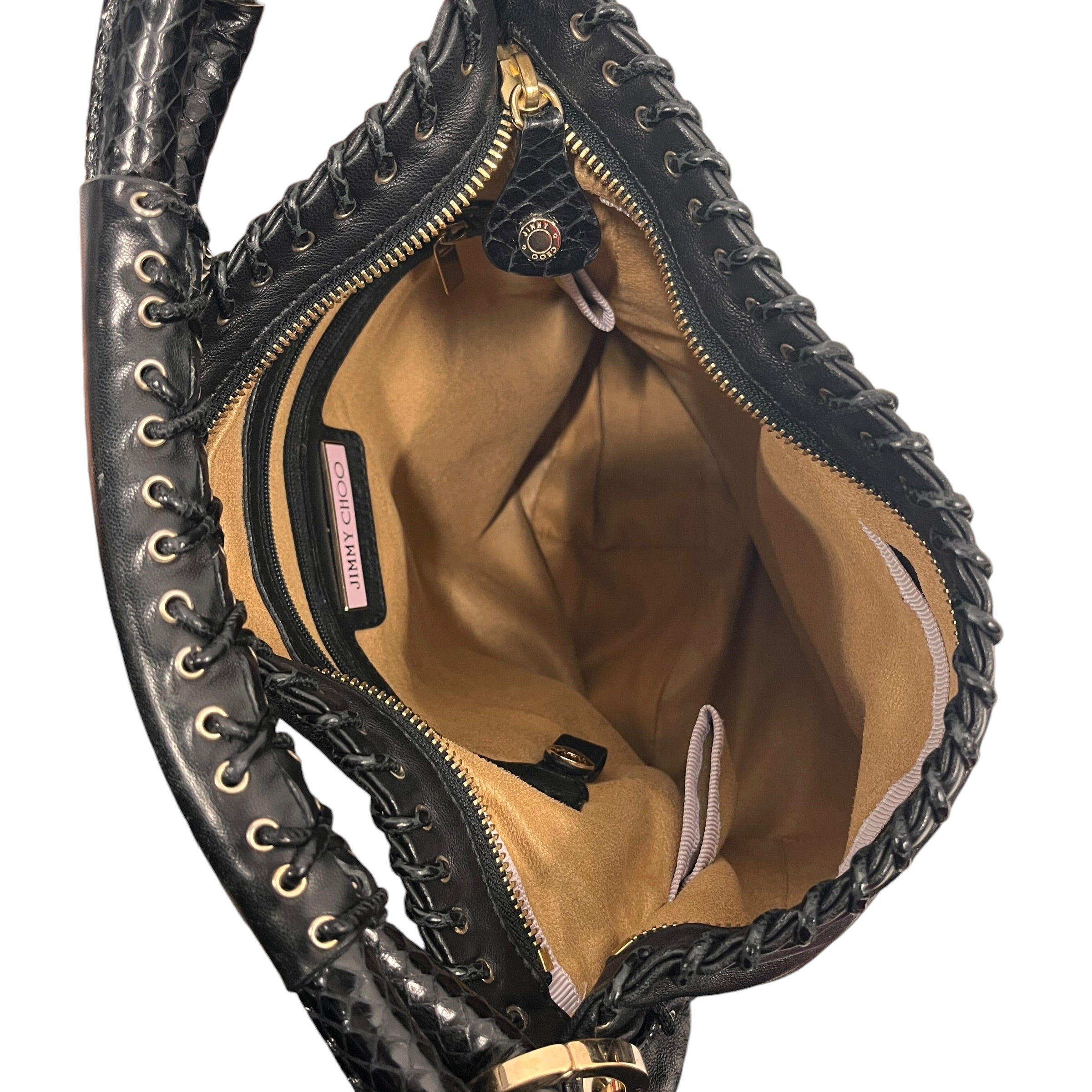 JIMMY CHOO/Bag/All Over Print/Leather/BLK/SKY HOBO BAG view 4