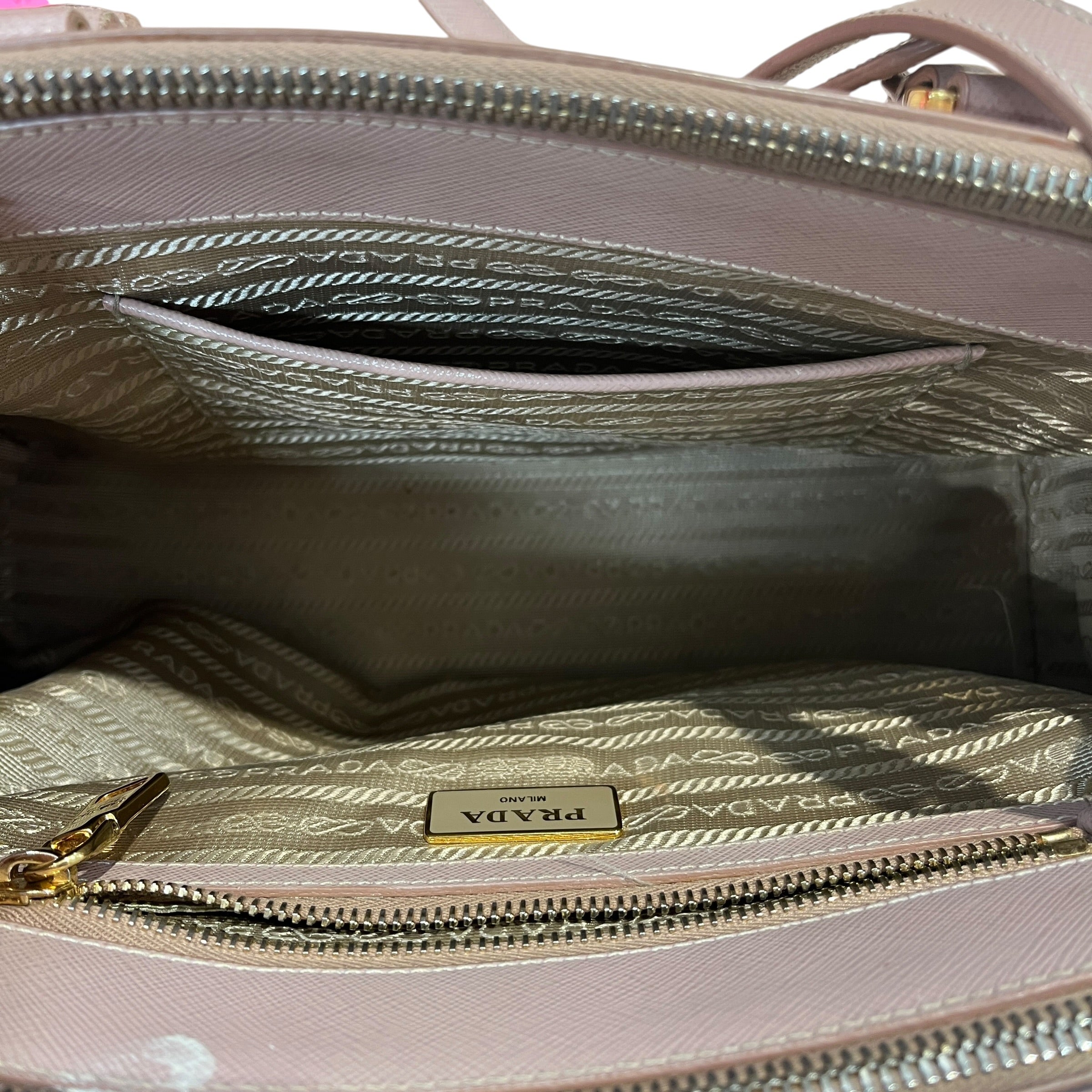 PRADA/Bag/Leather/PNK/gallenia double zip view 6