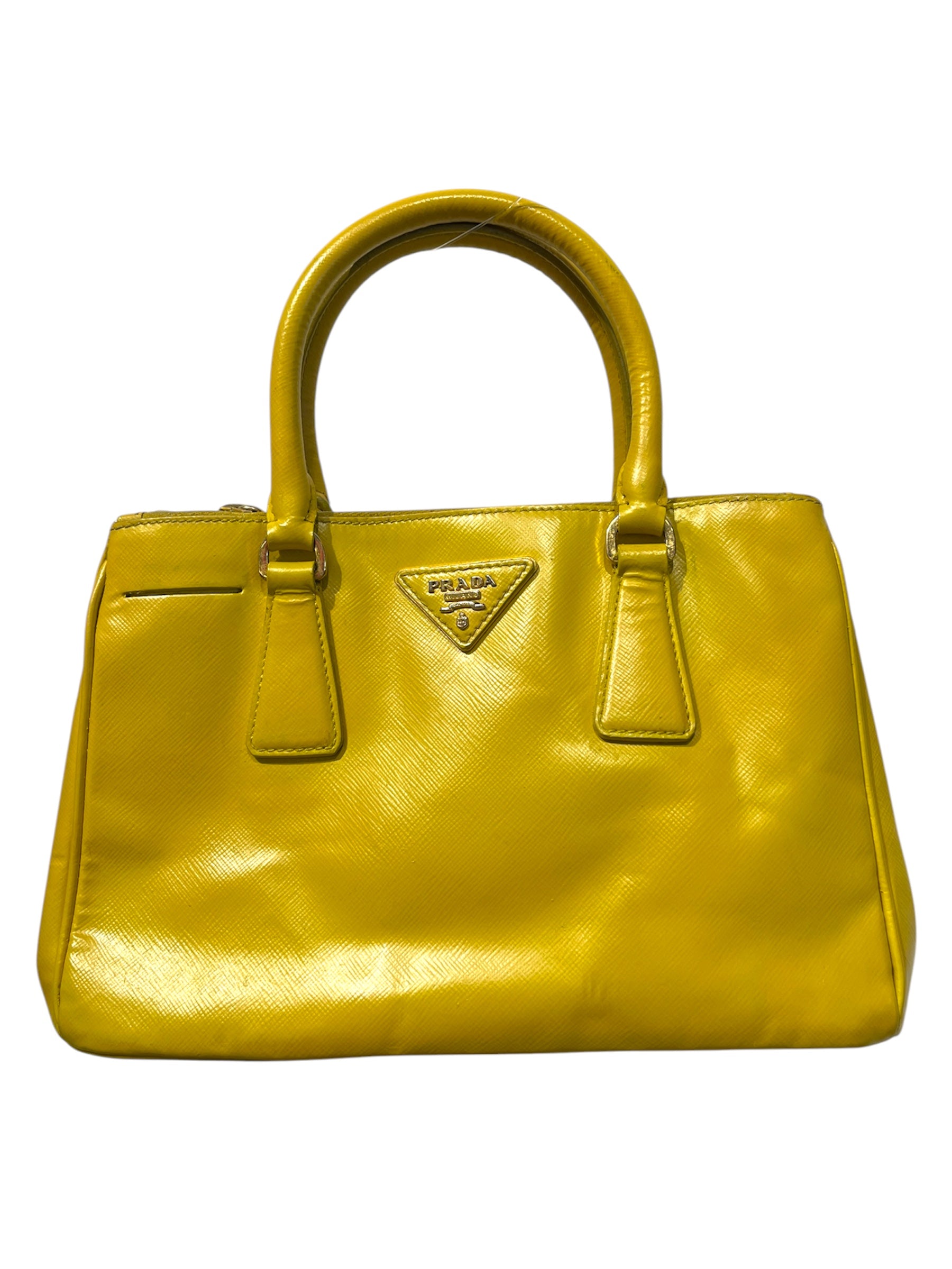 PRADA/Bag/Leather/YEL/prada yllw saffiano galleria view 3