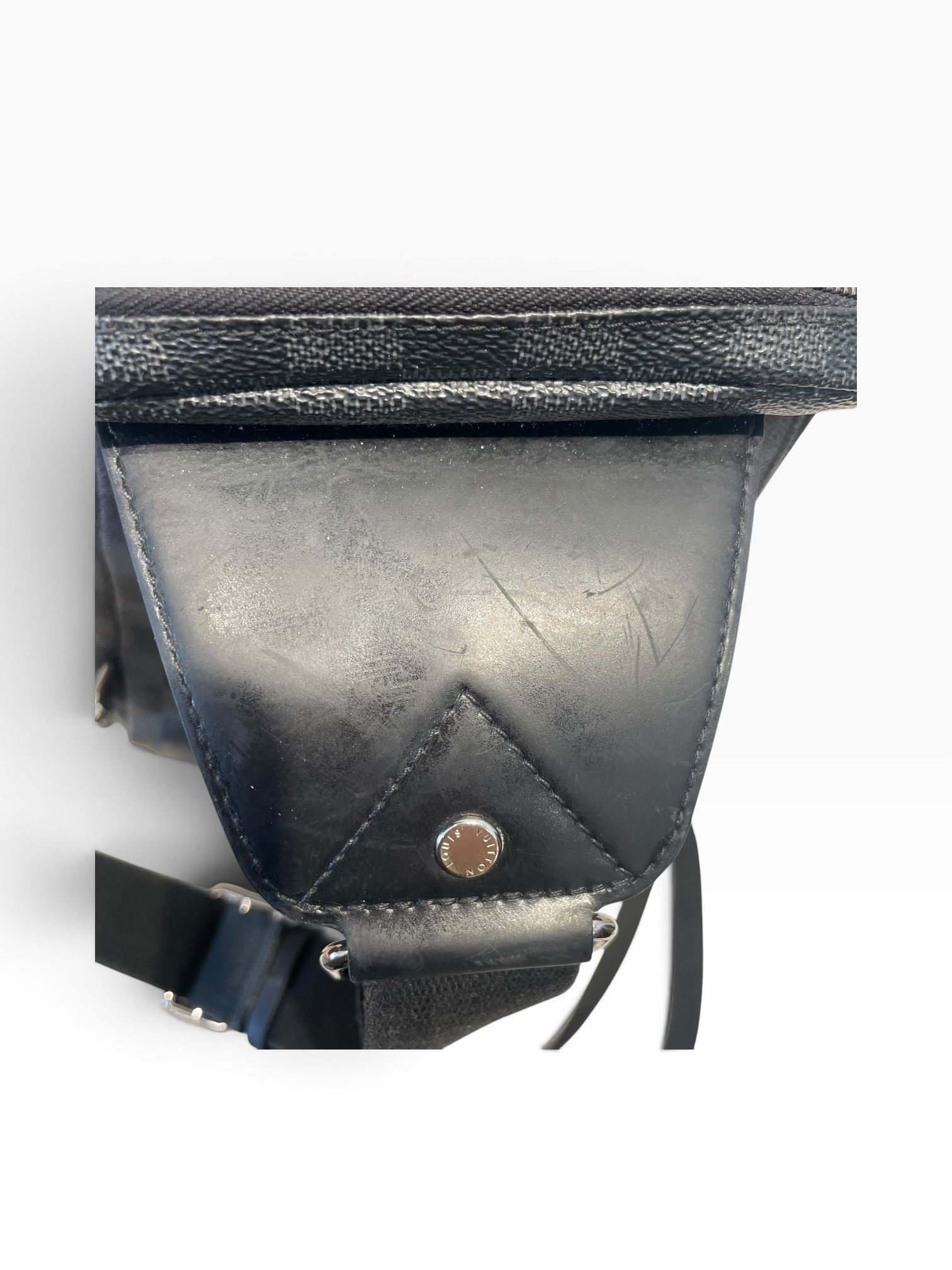 LOUIS VUITTON/Cross Body Bag/Hombre Check/Leather/BLK/DAMIER GRAPHITE view 7