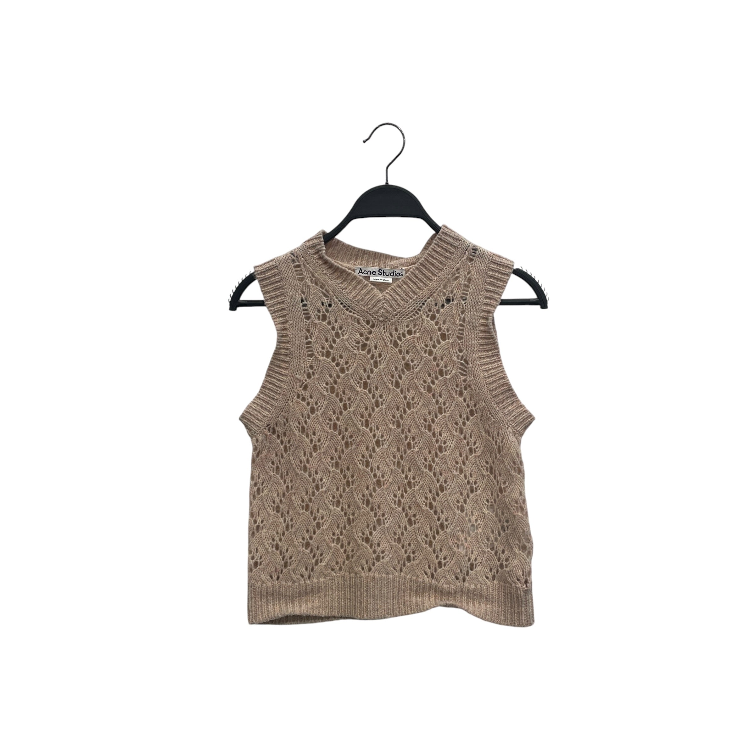 Acne Studios/Knitted Vest/XS/Acrylic/BEG/PICK ACCENTED WEAVE view 1