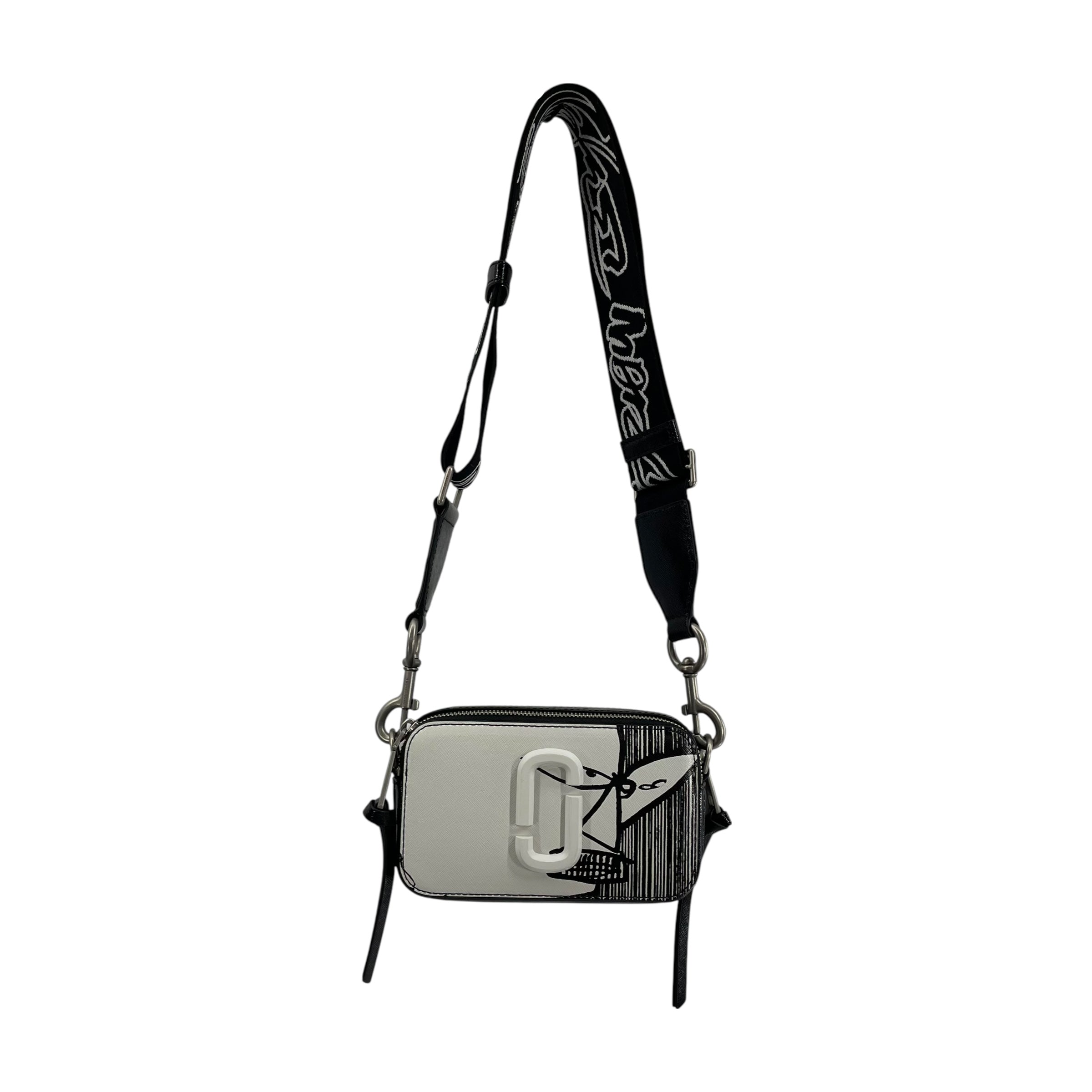 MARC JACOBS/Cross Body Bag/Graphic/Leather/WHT/futura collab view 1