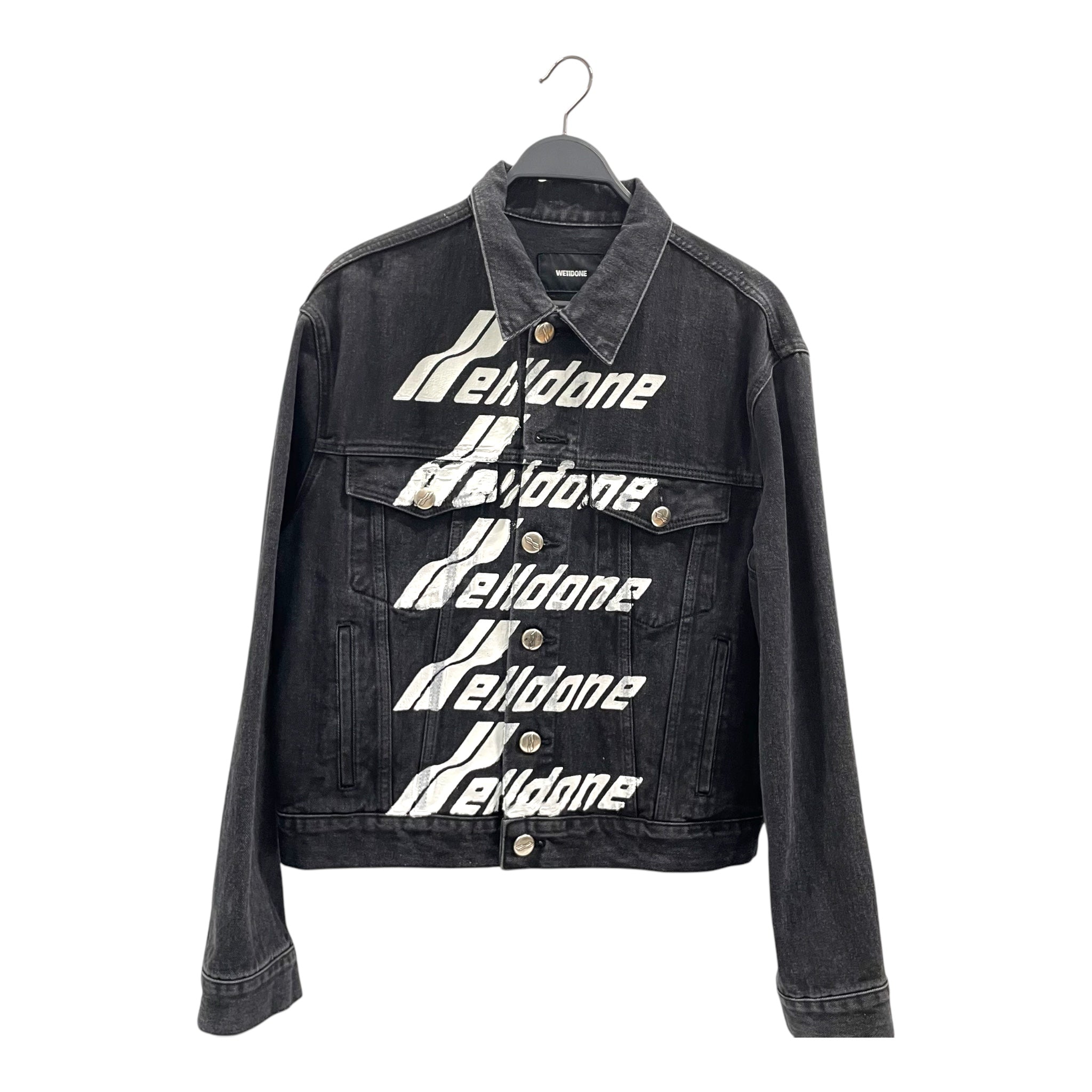 WE11DONE/Denim Jkt/S/Denim/BLK/WE11DONE FONT REPEATED LOGO view 1