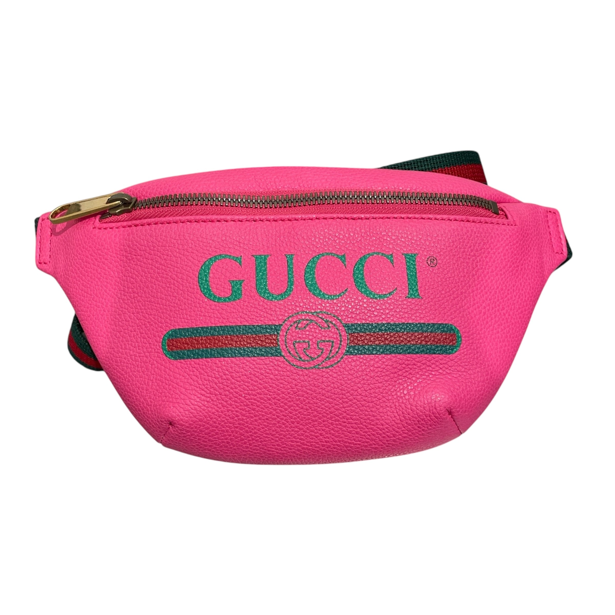 GUCCI/Fanny Pack/Monogram/Leather/PNK/logo belt bag view 1