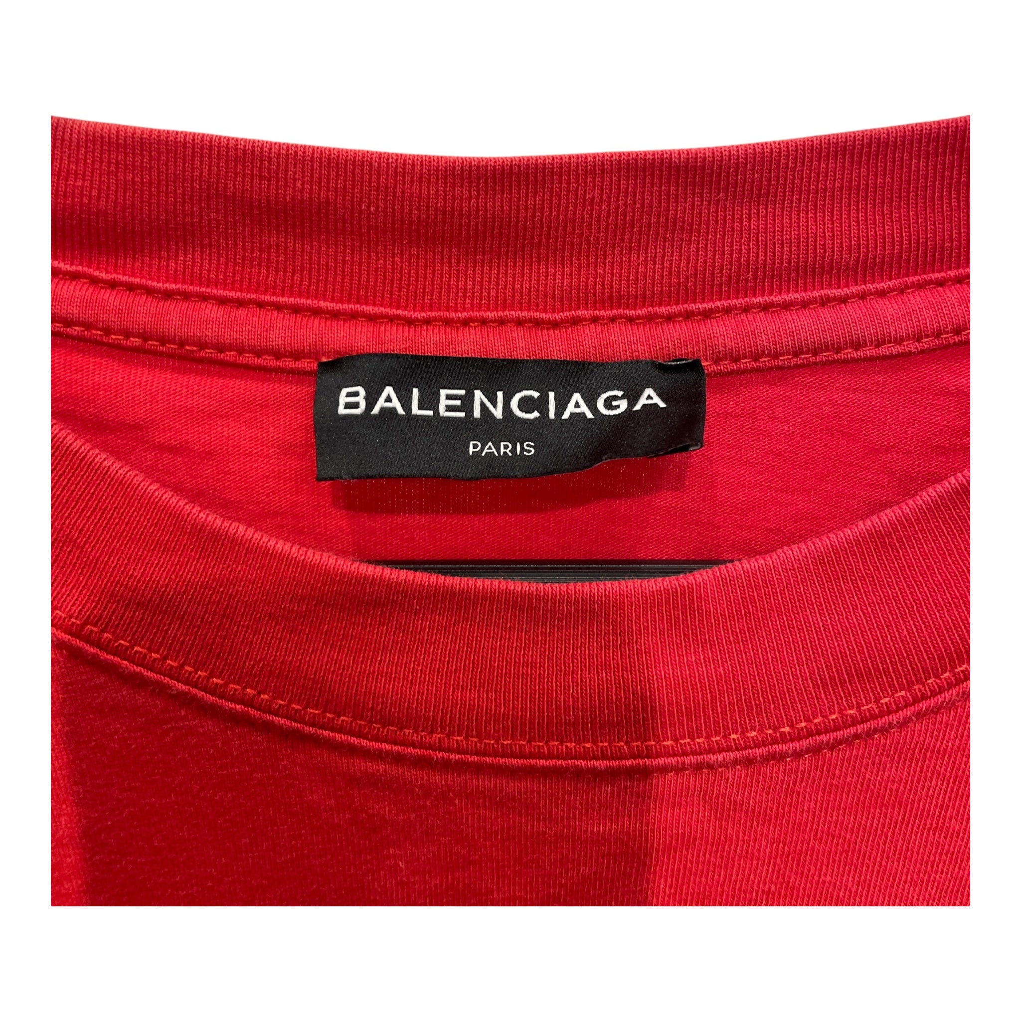 BALENCIAGA/T-Shirt/XS/Cotton/RED/Graphic/EUROPE 2018 view 3