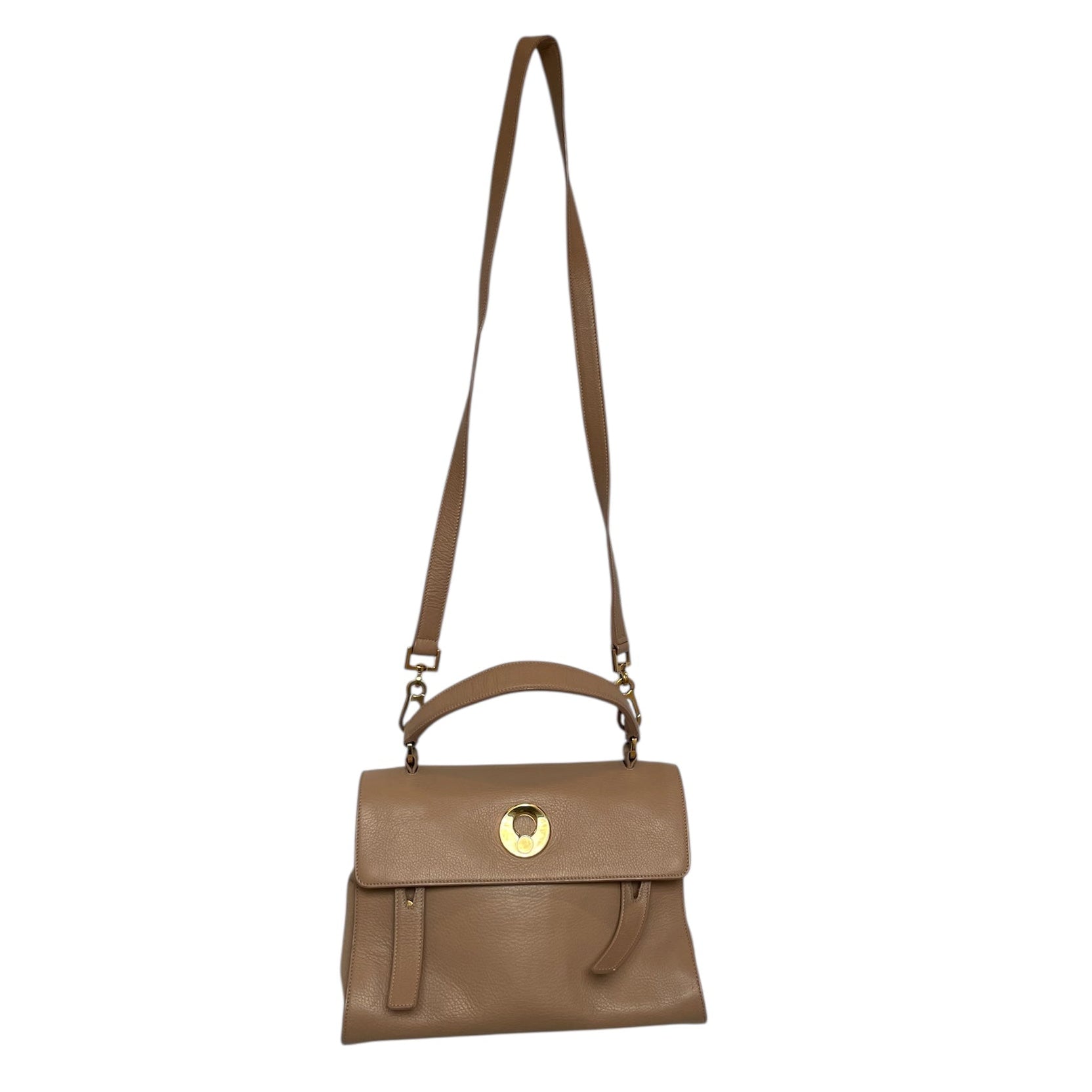 SAINT LAURENT/Cross Body Bag/Leather/BEG/muse toe mini bag view 1