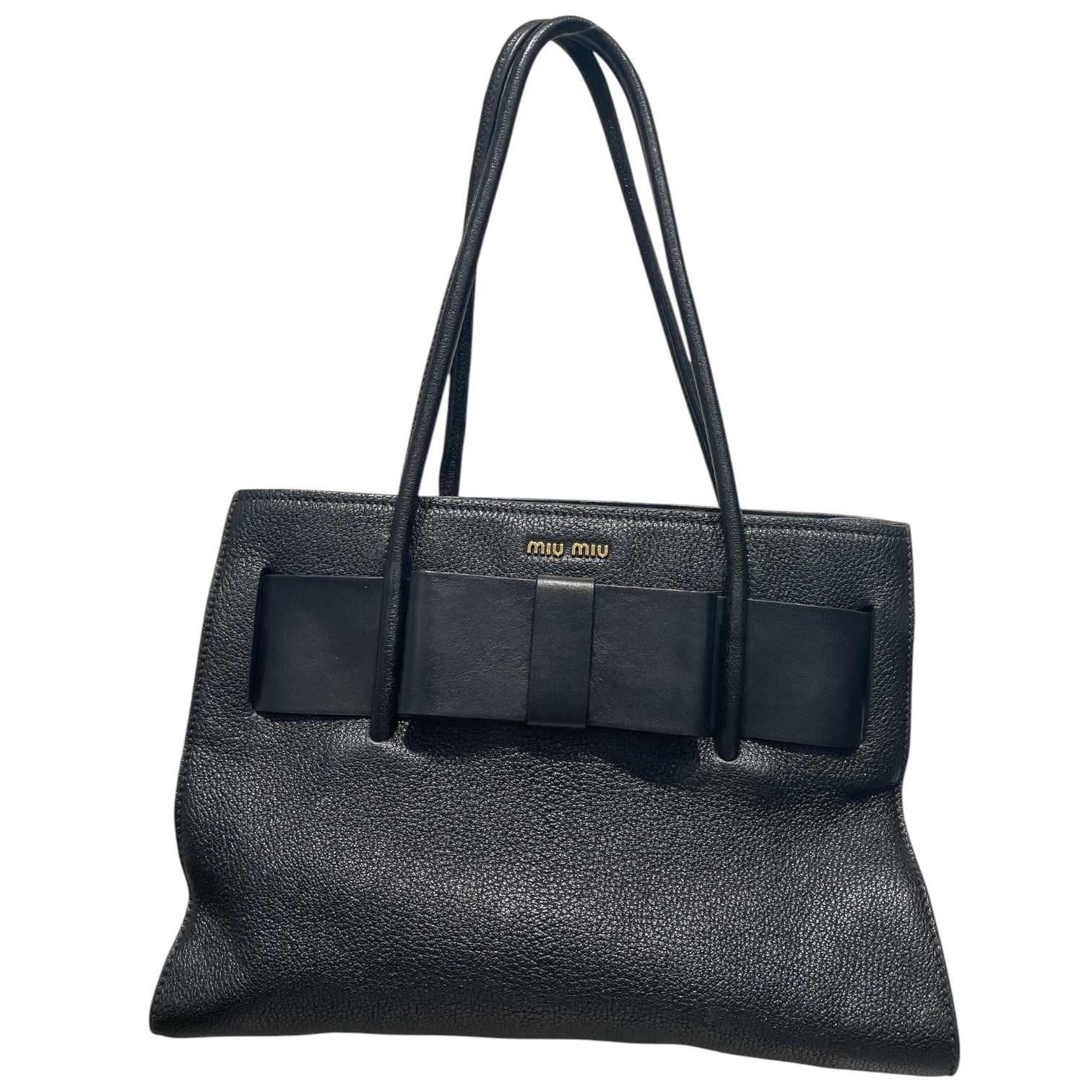 MIU MIU/Hand Bag/Leather/BLK/MADRAS FIOCCO view 1