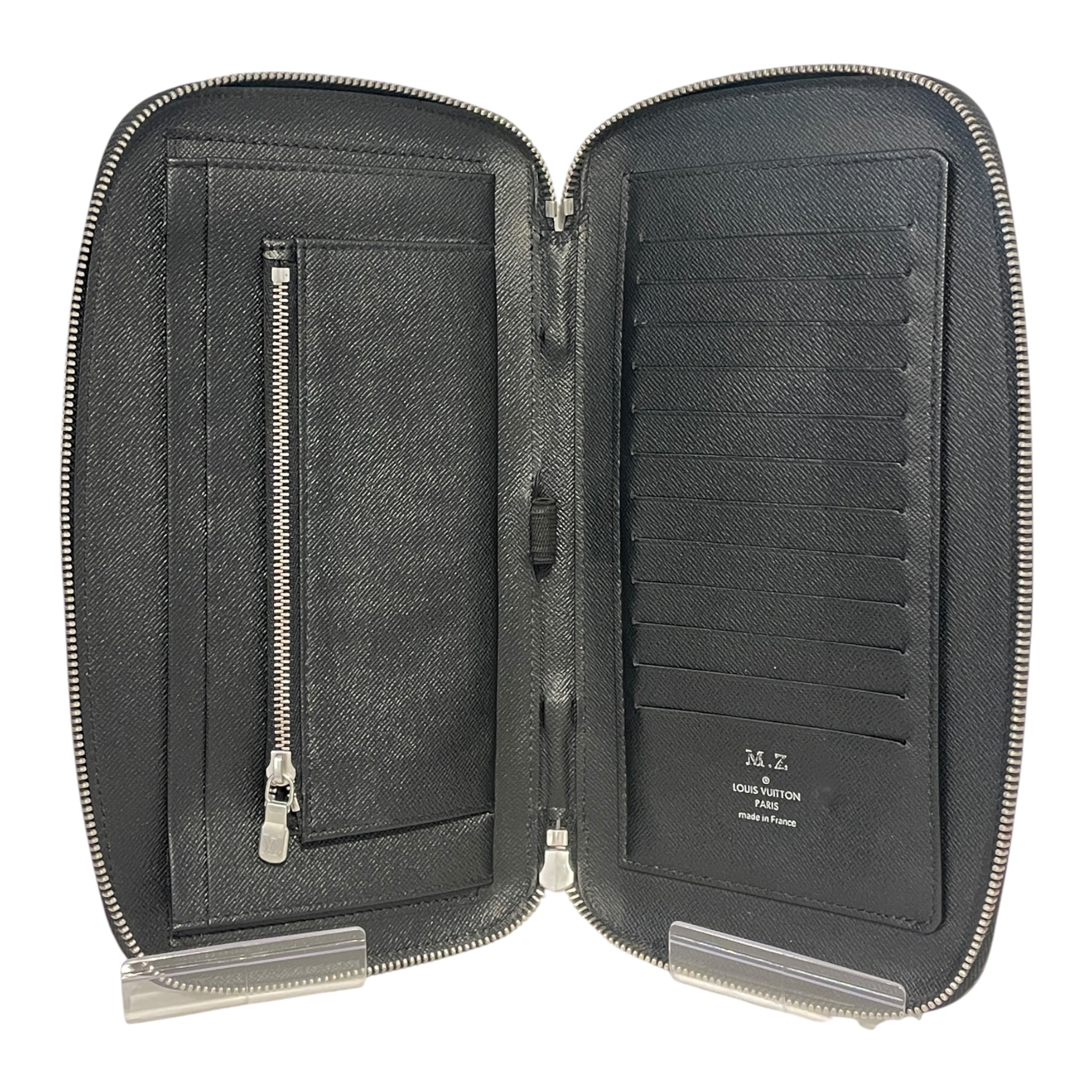 LOUIS VUITTON/Long Wallet/Leather/BLK/TRAVEL ORGANIZER view 3