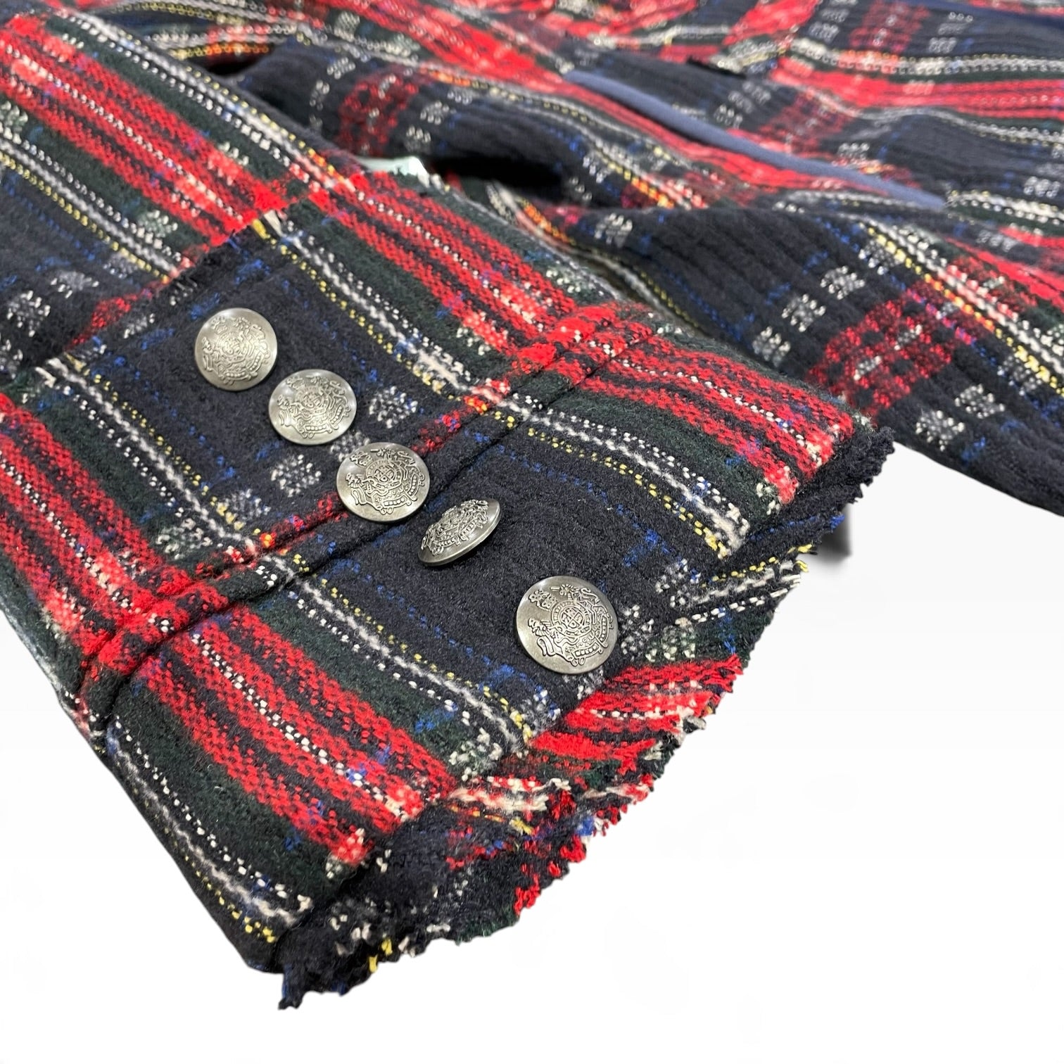 WE THE FREE/Trench Coat/S/Plaid/Polyester/NVY/We The Free Napoleon Buttons view 5
