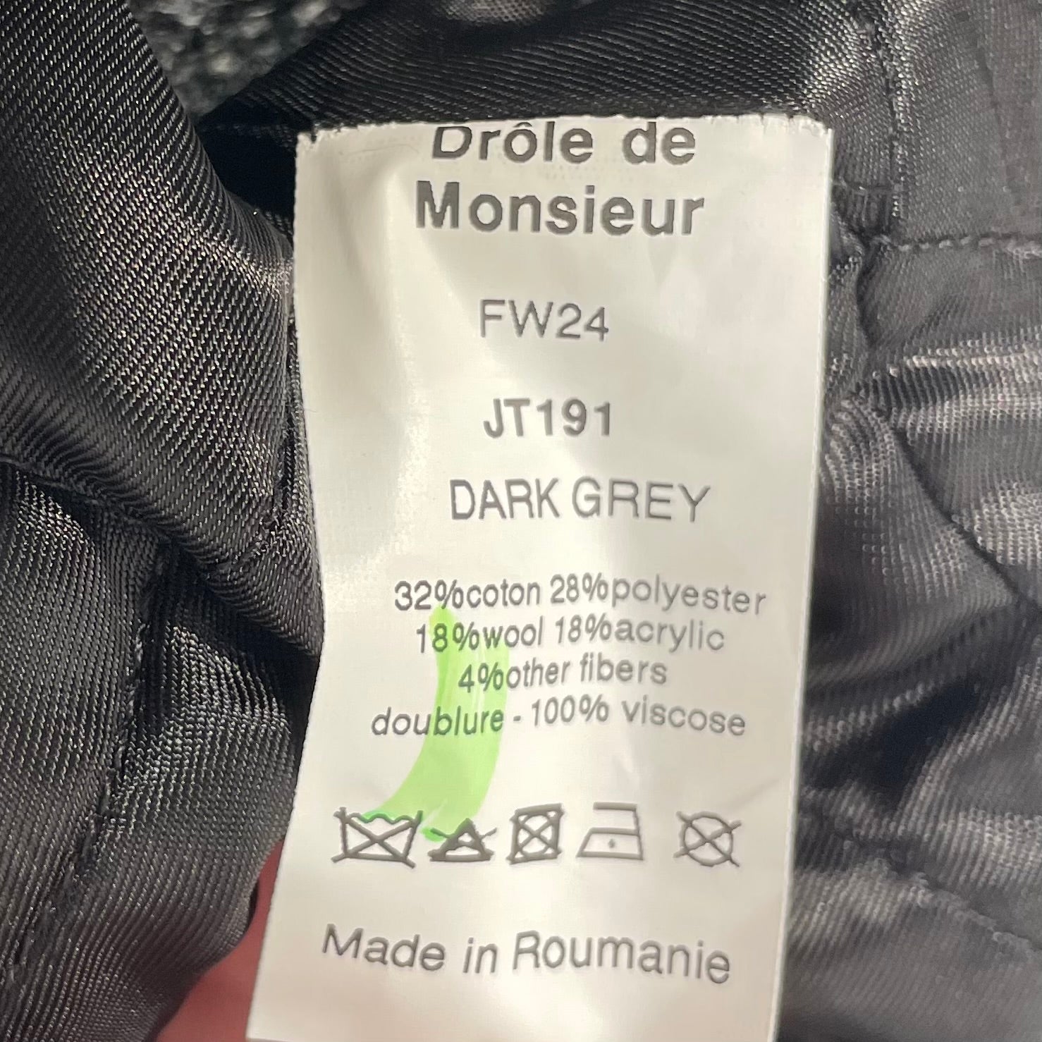 DROLE DE MONSIEUR/Quilted Jkt/M/Cotton/GRY/Hooded view 4