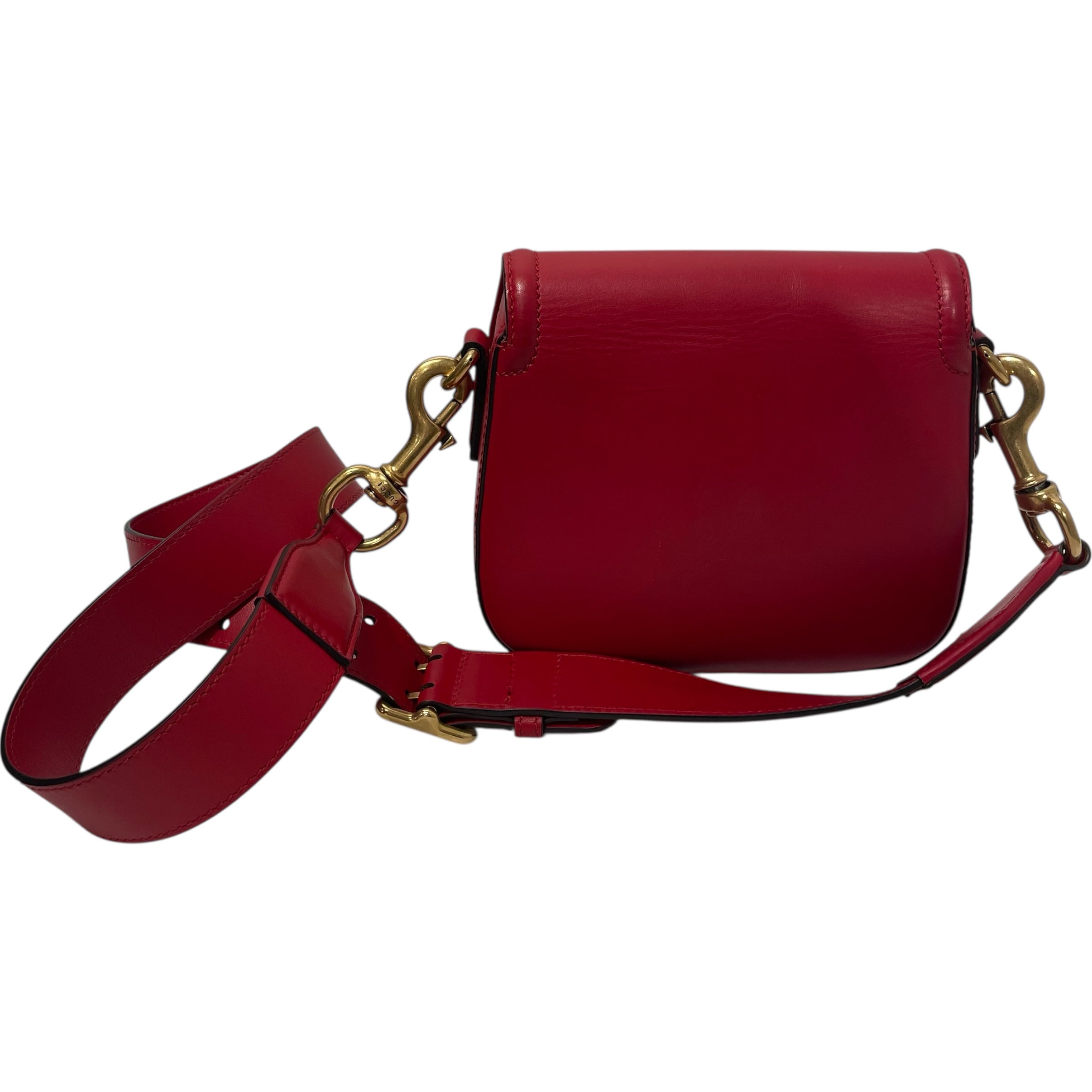 GUCCI/Cross Body Bag/M/Leather/RED/GUCCI LADY WEB HORSEBIT view 3