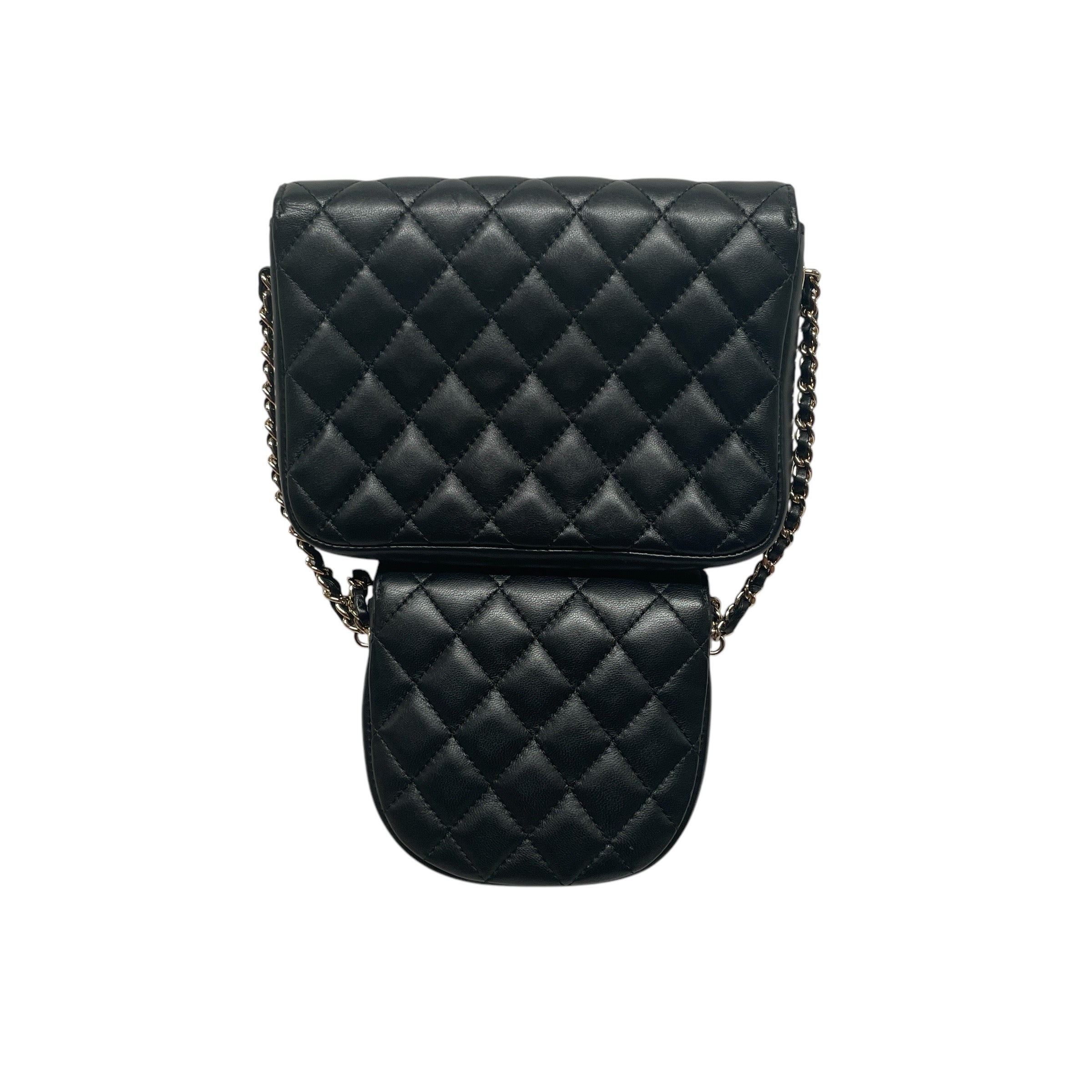 CHANEL/Bag/Leather/BLK/DOUBLE PURSE view 2