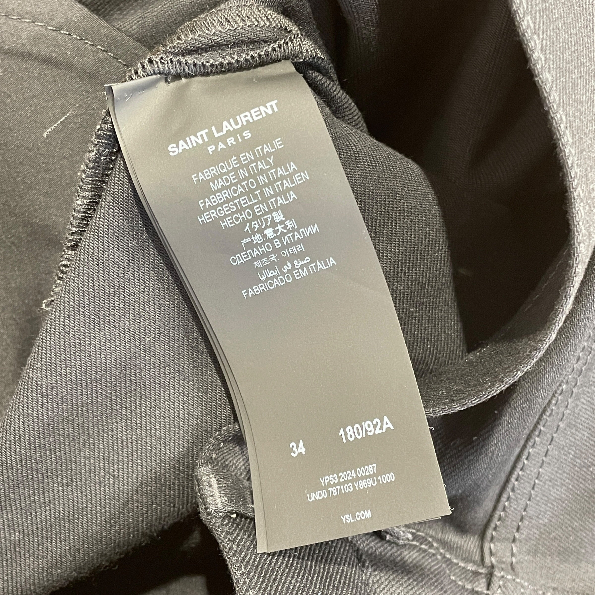 YVES SAINT LAURENT/Pants/34/Denim/BLK/2025 SKINNY DENIM view 7