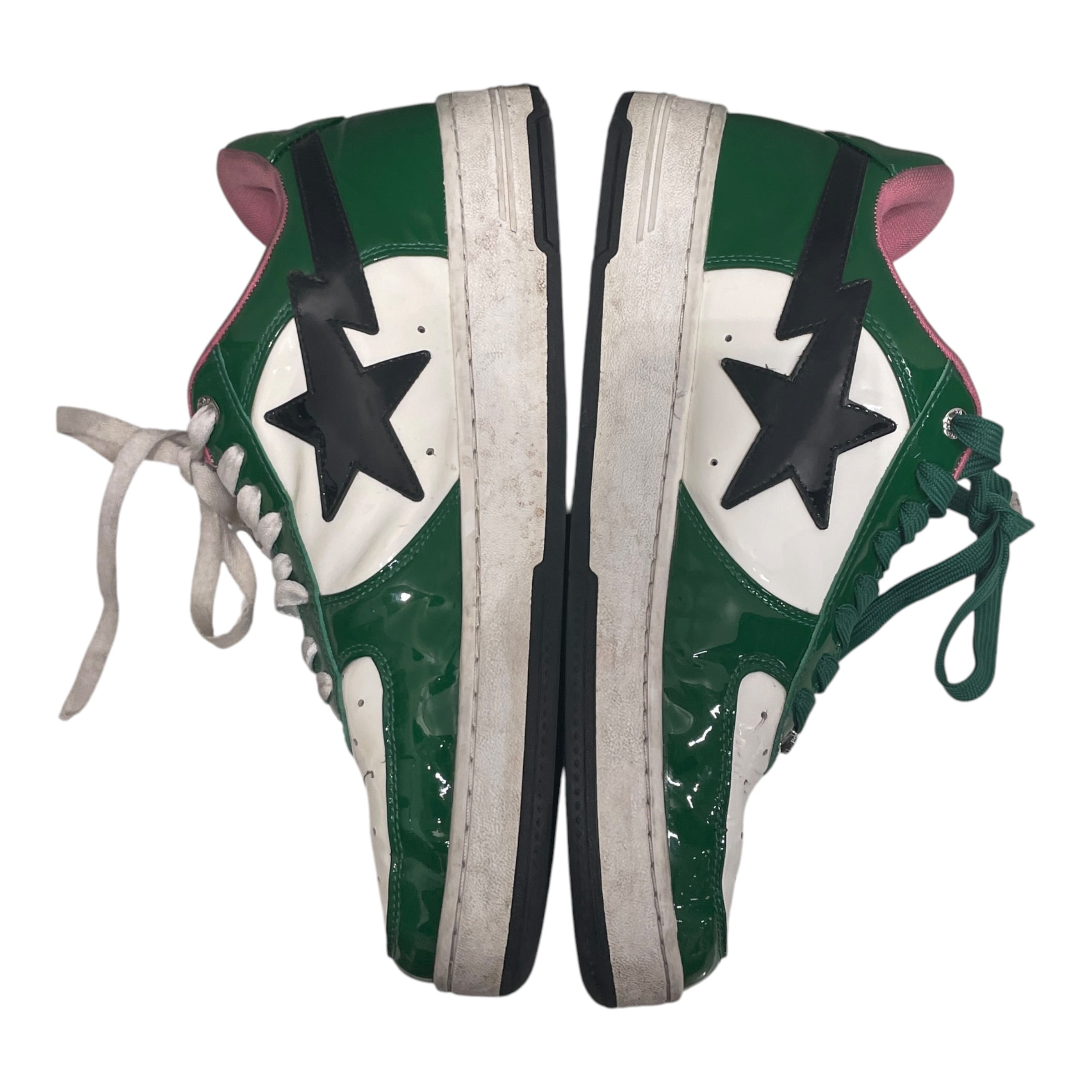 BAPE STA!/Low-Sneakers/US 12/Leather/GRN/PINK INTERIOR BLK STAR view 5