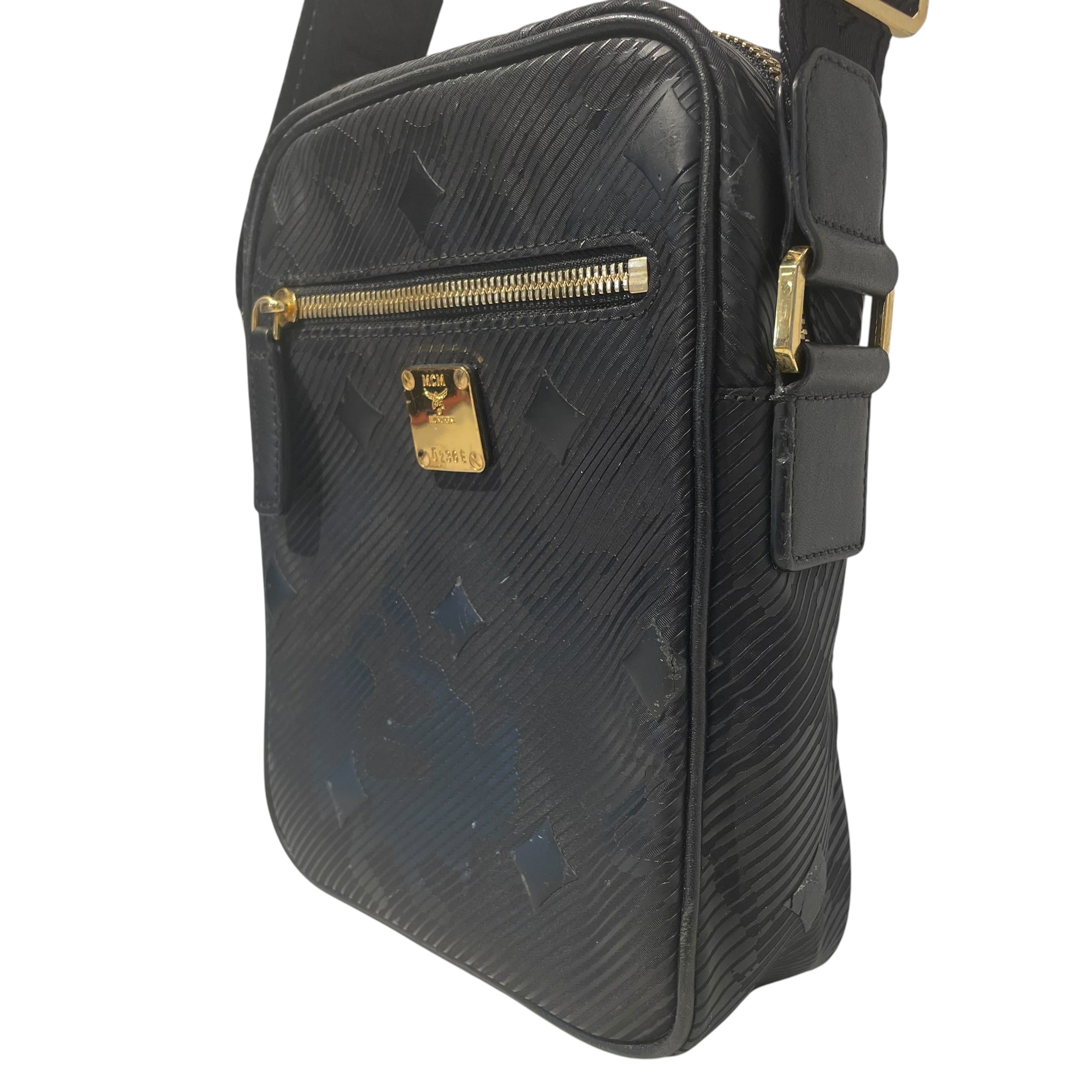 MCM/Cross Body Bag/Monogram/Leather/BLK/0236E view 6