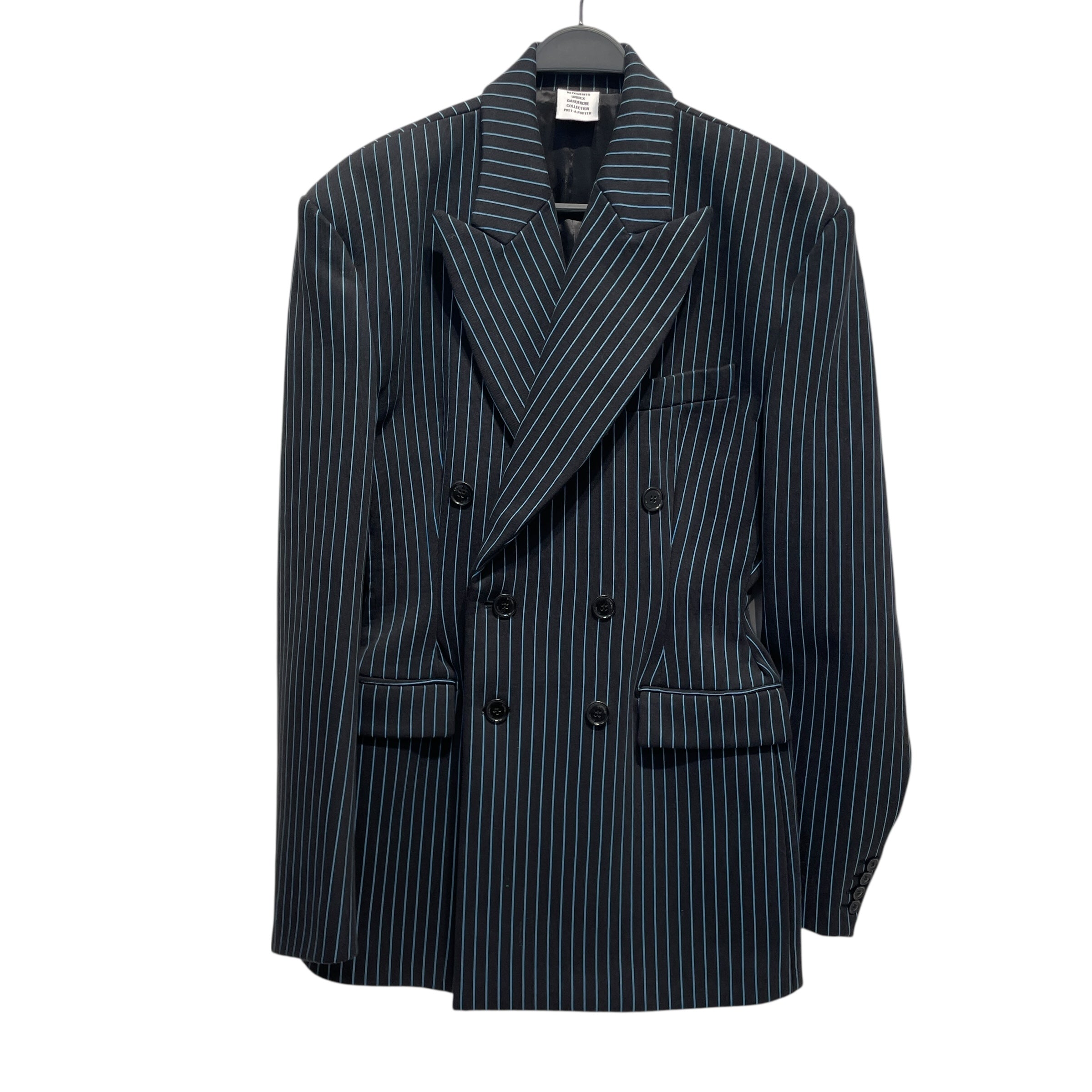 VETEMENTS/Jacket/S/Cotton/BLK/Stripe/PINSTRIPE view 1
