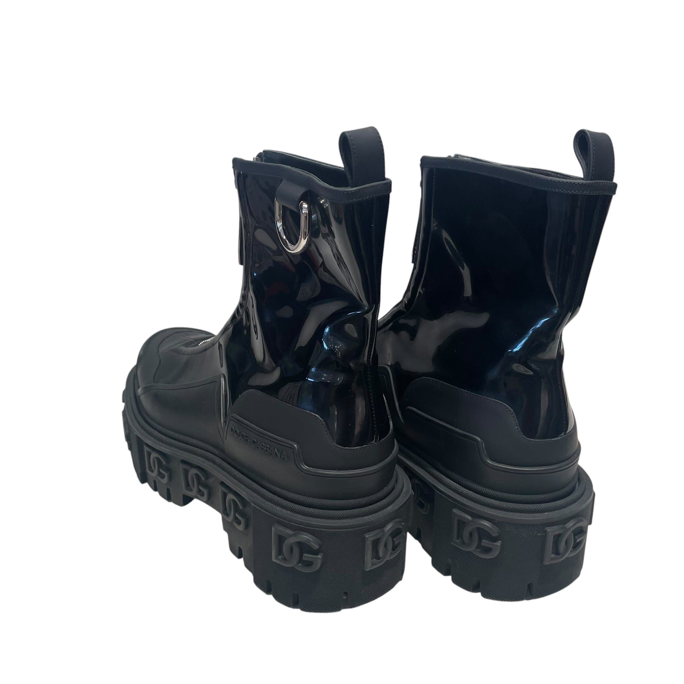 DOLCE&GABBANA/Biker Boots/EU 40/Leather/BLK/D&G DG Logo Plateau boots view 2