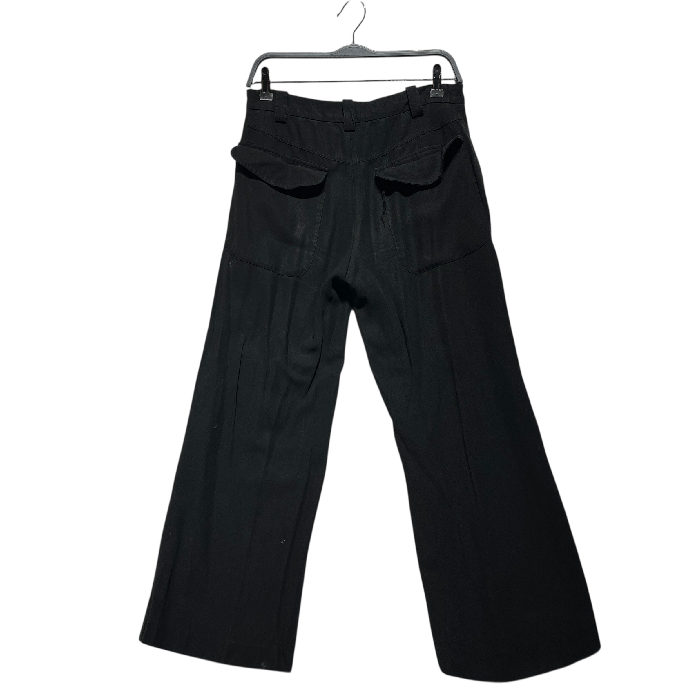 ANN DEMEULEMEESTER/Straight Pants/36/Cotton/BLK/Straight Leg Trousers view 2