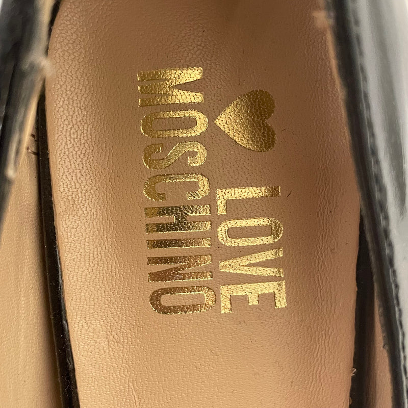 LOVE MOSCHINO/Heels/EU 37.5/Leather/BLK/BOW