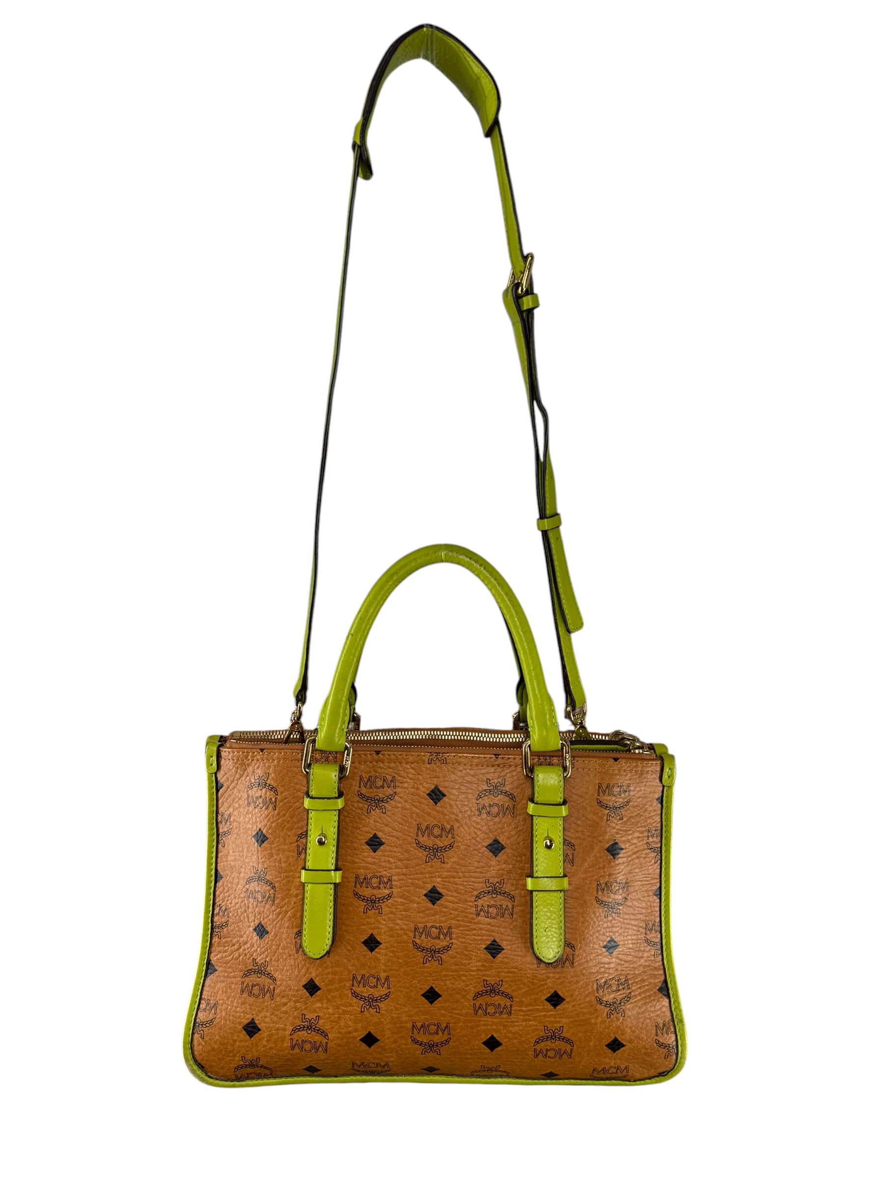 MCM/Bag/Monogram/Leather/BEG/SLIME GREEN MCM view 3