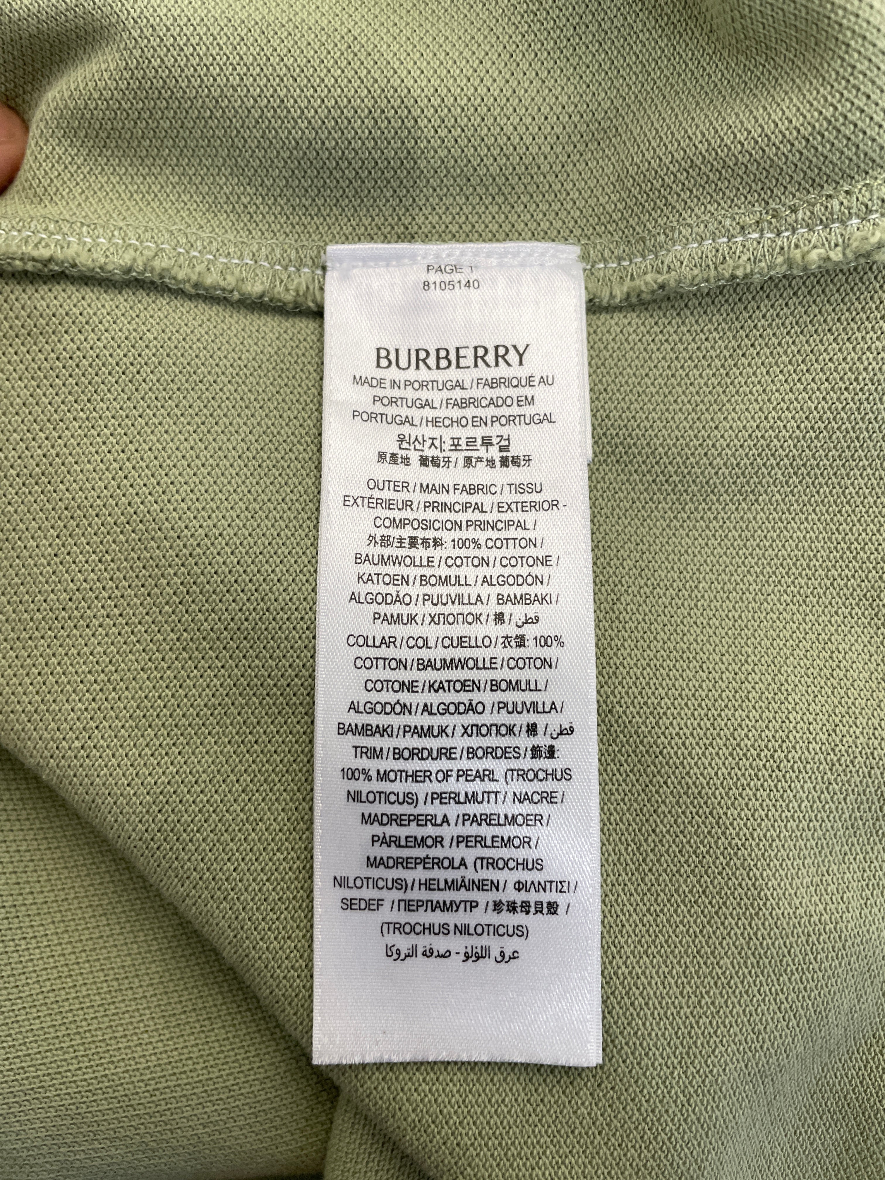 BURBERRY/Polo Shirt/L/Cotton/GRN/ view 4