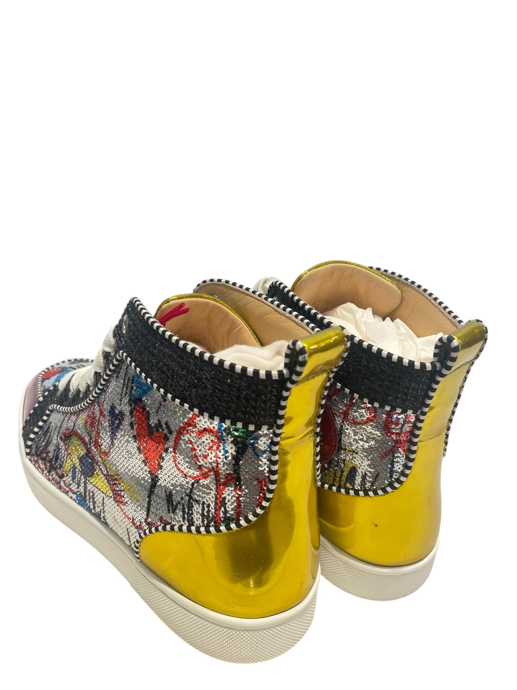 Christian Louboutin/Hi-Sneakers/EU 41.5/Leather/MLT/rantus orlato/whi laces/red gl view 2