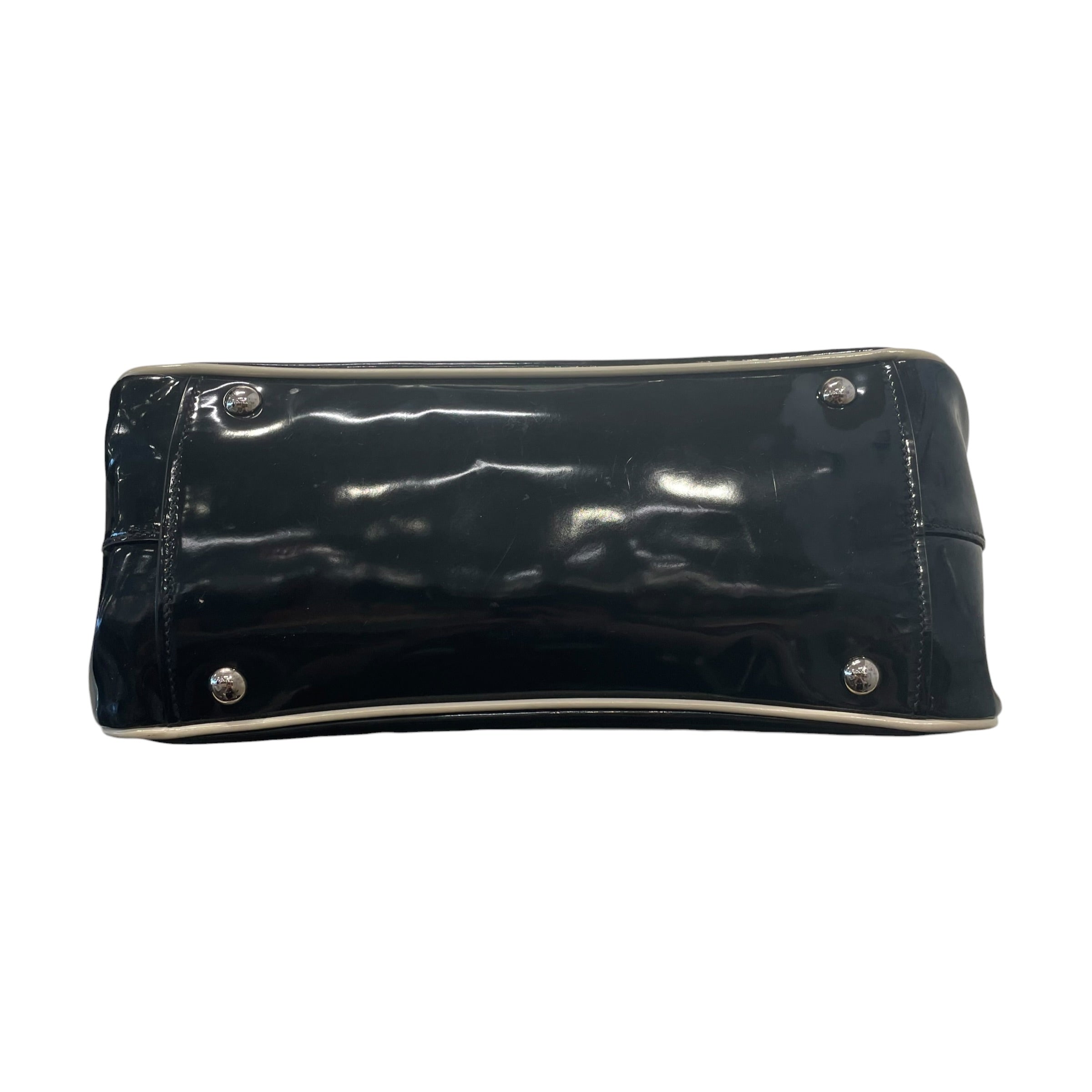 MIU MIU/Tote Bag/Leather/BLK/patent leather handbag view 3