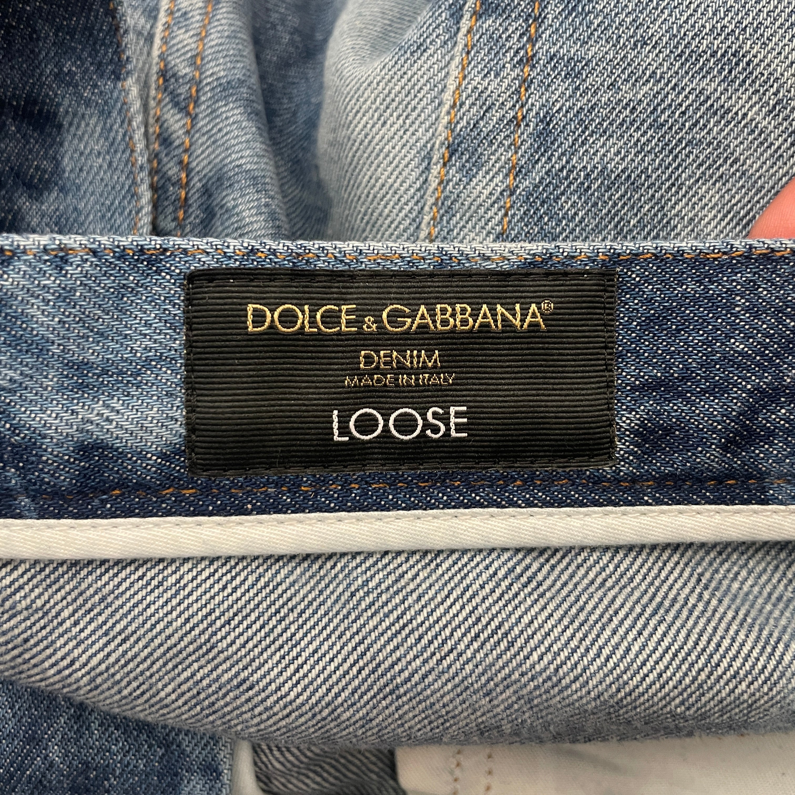 DOLCE&GABBANA/Pants/50/Cotton/BLU/Floral Pattern/LOOSE FIT ROSE PRINT view 3