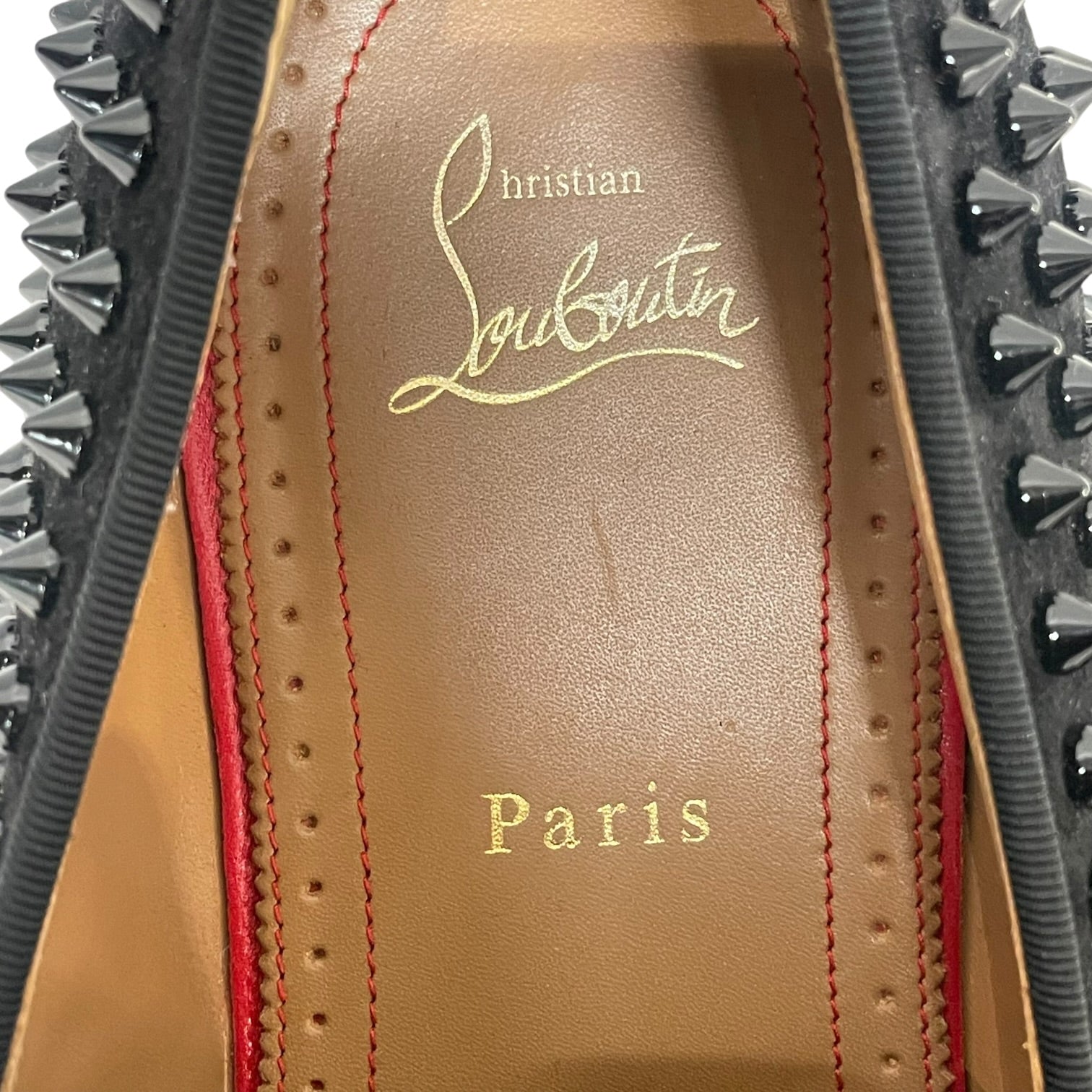 Christian Louboutin/Loafers/EU 43/Leather/BLK/Slip-on/Dandelion Spikes view 3