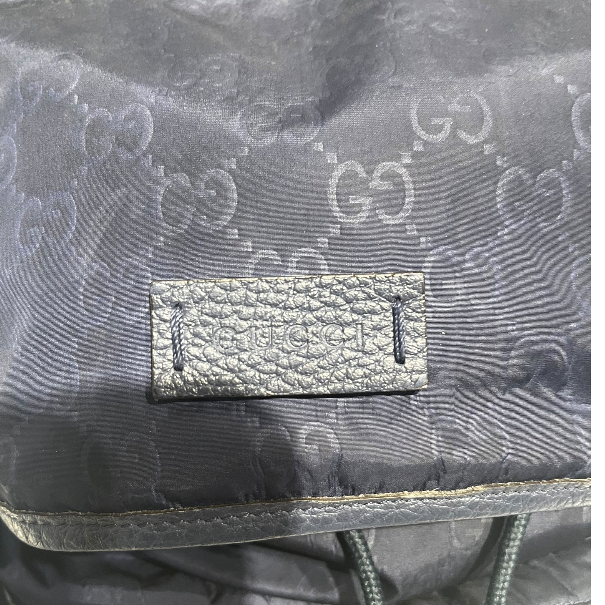 GUCCI/Backpack/Nylon/NVY/Dark Blue straps view 3