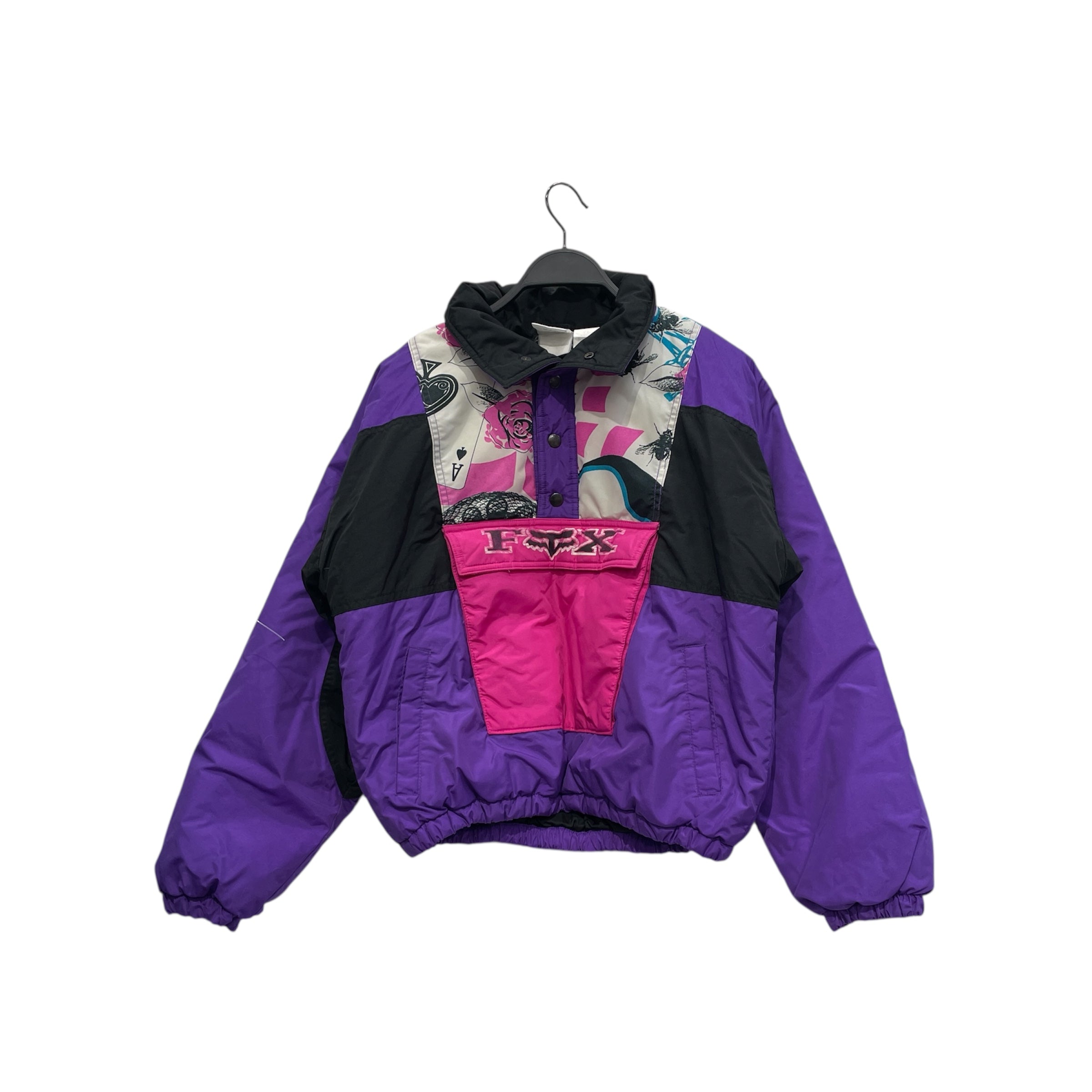 FOX/Puffer Jkt/M/Nylon/PPL/Graphic/Y2K GRAPHIC QUARTER BUTTON UP view 1