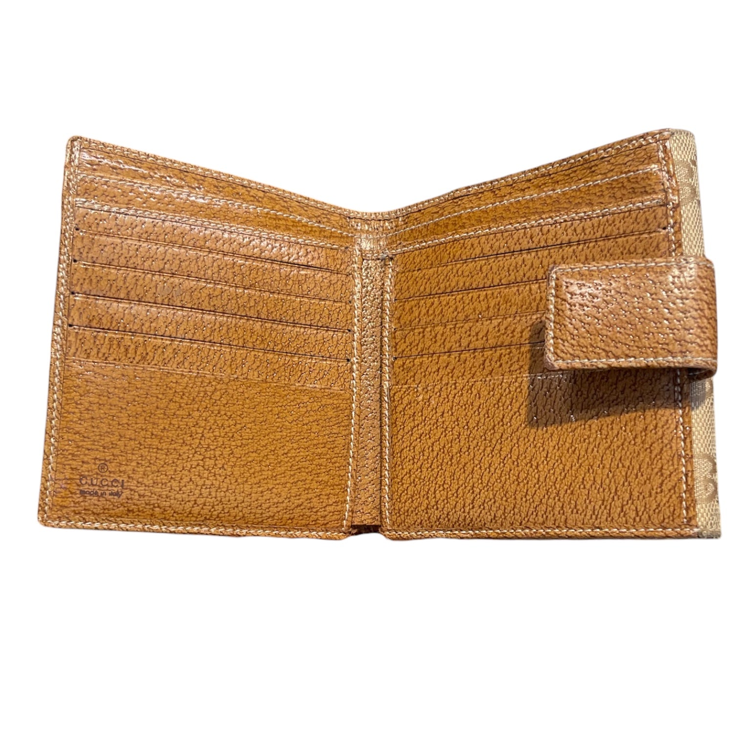 GUCCI/Wallet/Monogram/BEG/3 STUDS/BROWN INSIDE view 4
