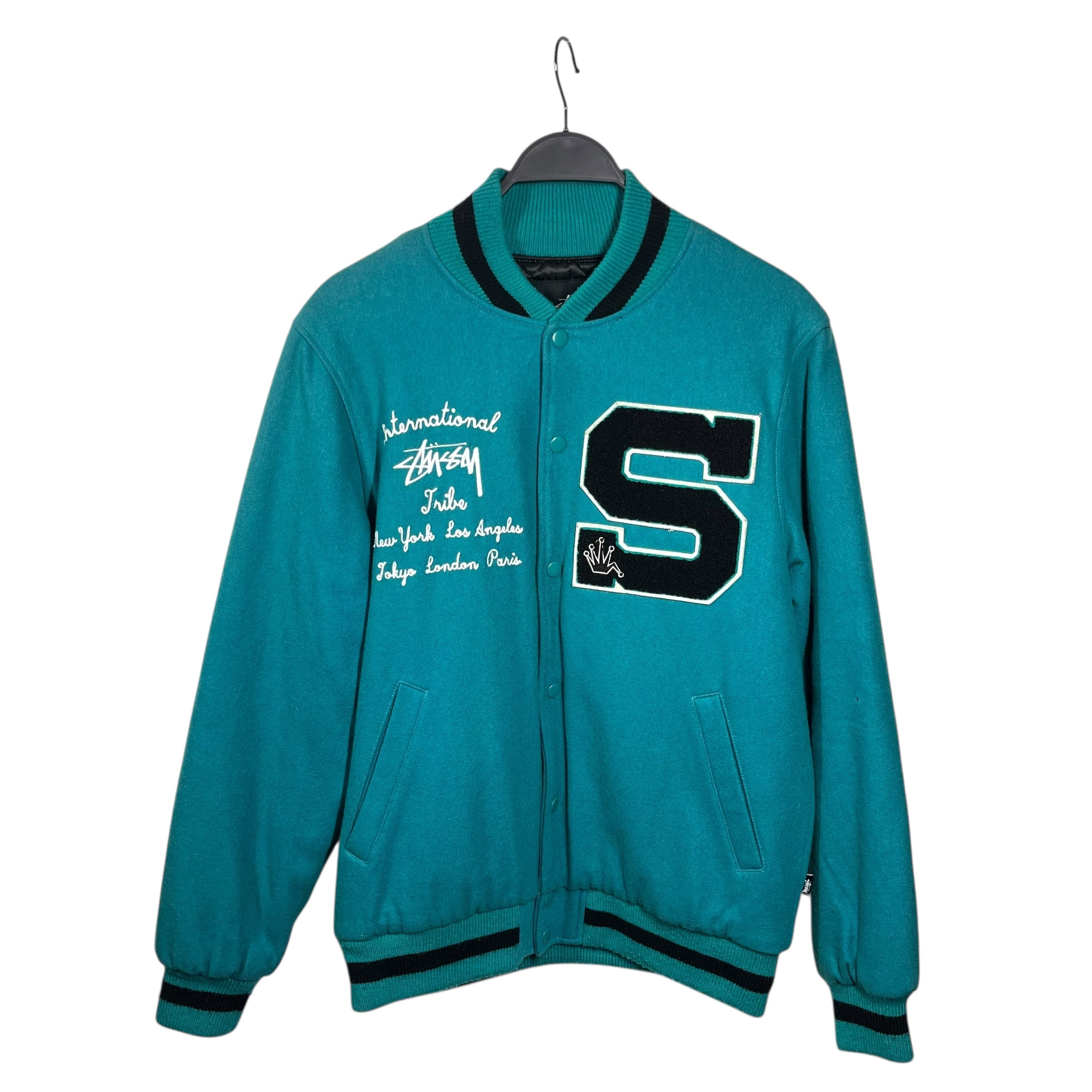 STUSSY/Baseball Jkt/M/Wool/BLU/S VARSITY view 1