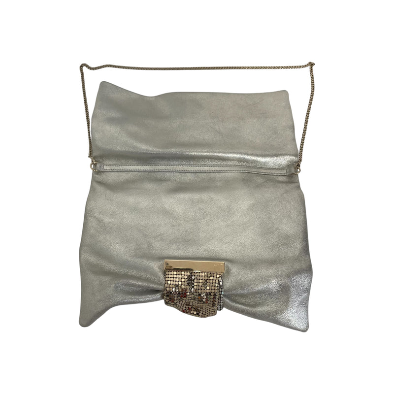 JIMMY CHOO/Clutch Bag/Suede/SLV/