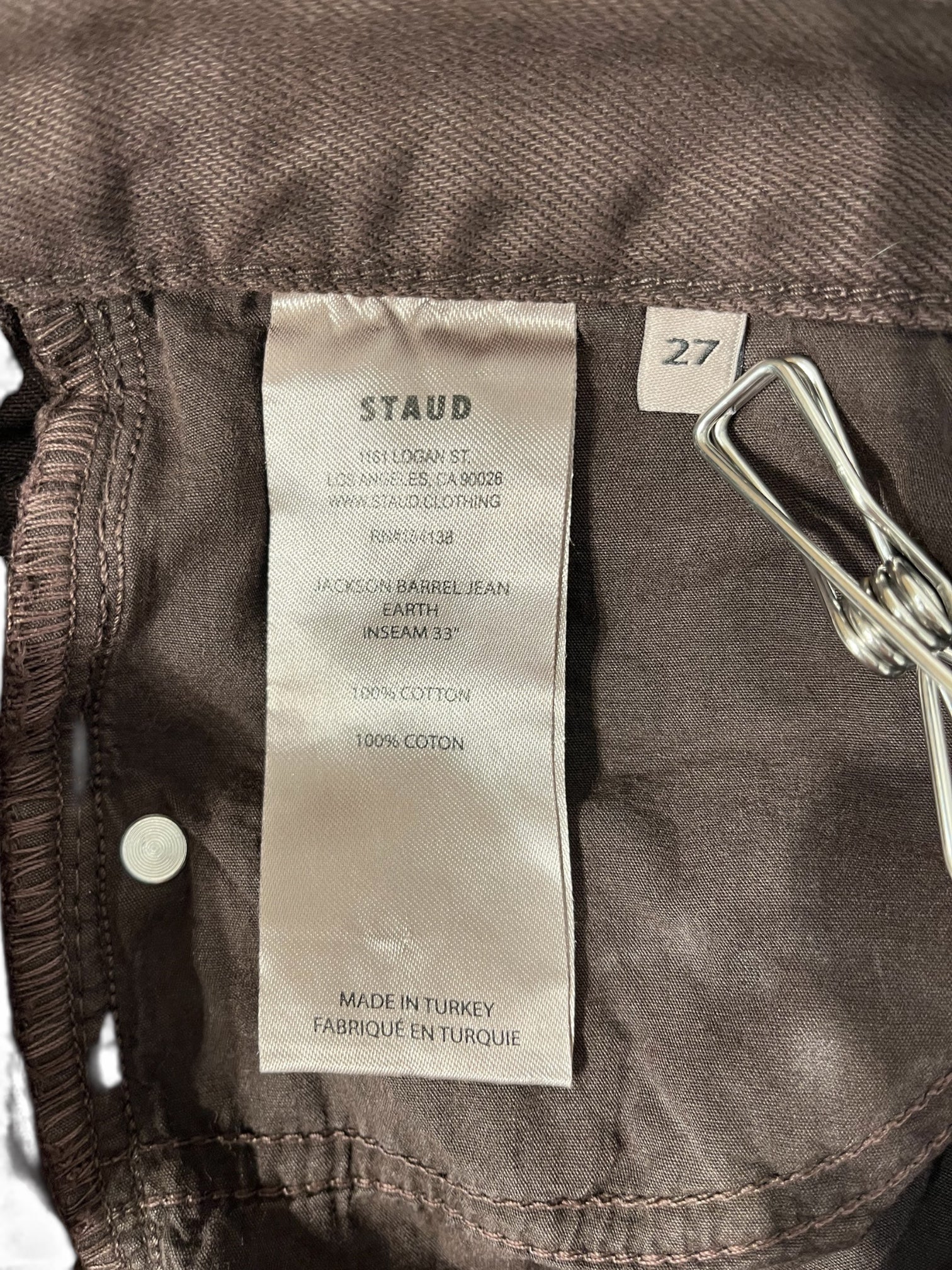 STAUD/Wide Leg Pants/27/Cotton/BRW/ view 4