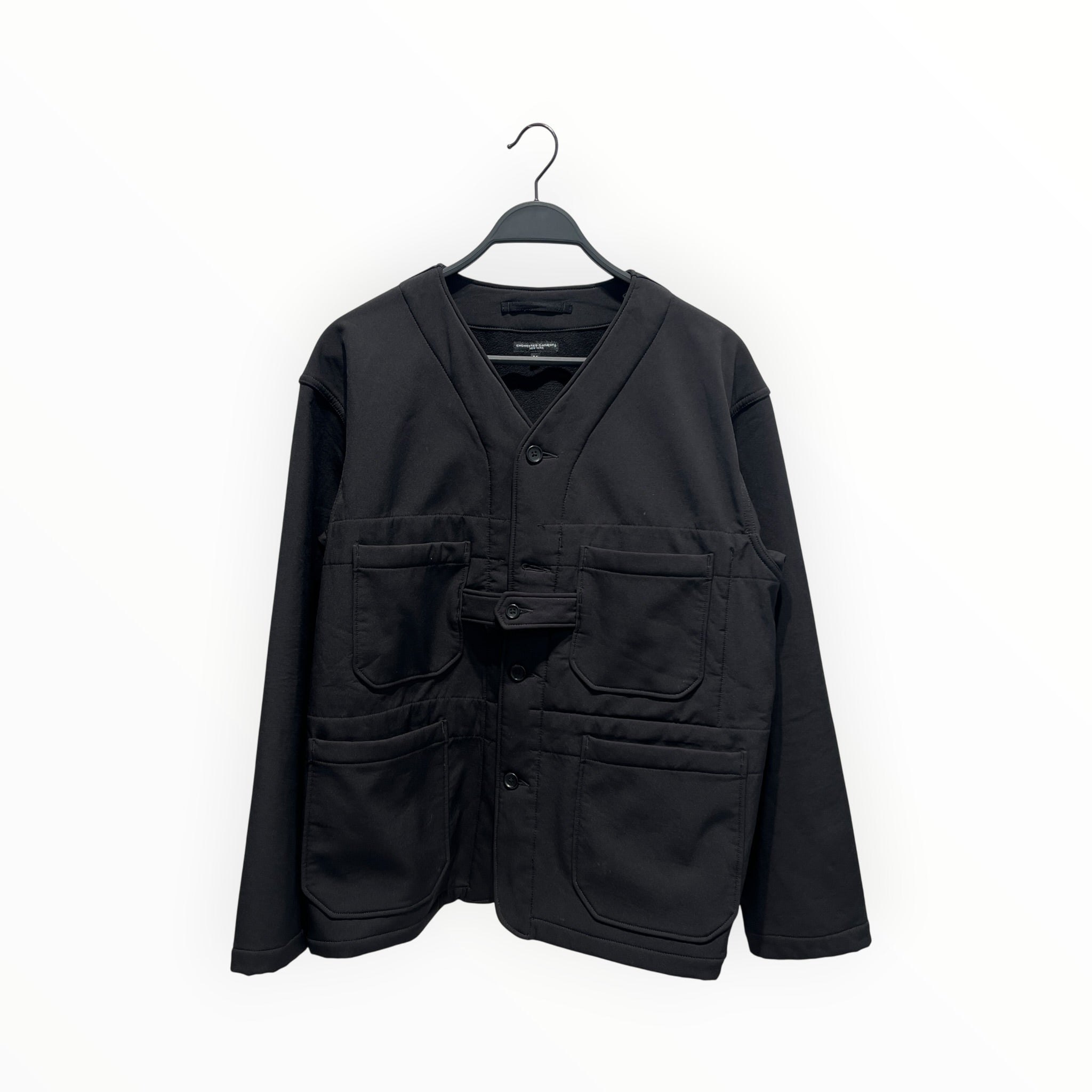 Engineered Garments/Cardigan/M/Nylon/BLK/utility fleece cardigan view 1