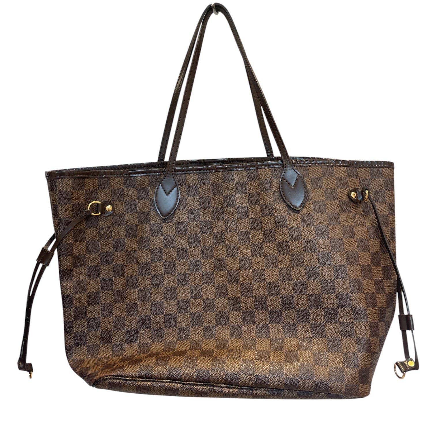 LOUIS VUITTON/Hand Bag/Monogram/Leather/BRW/RED STRIPED INTERIOR view 1