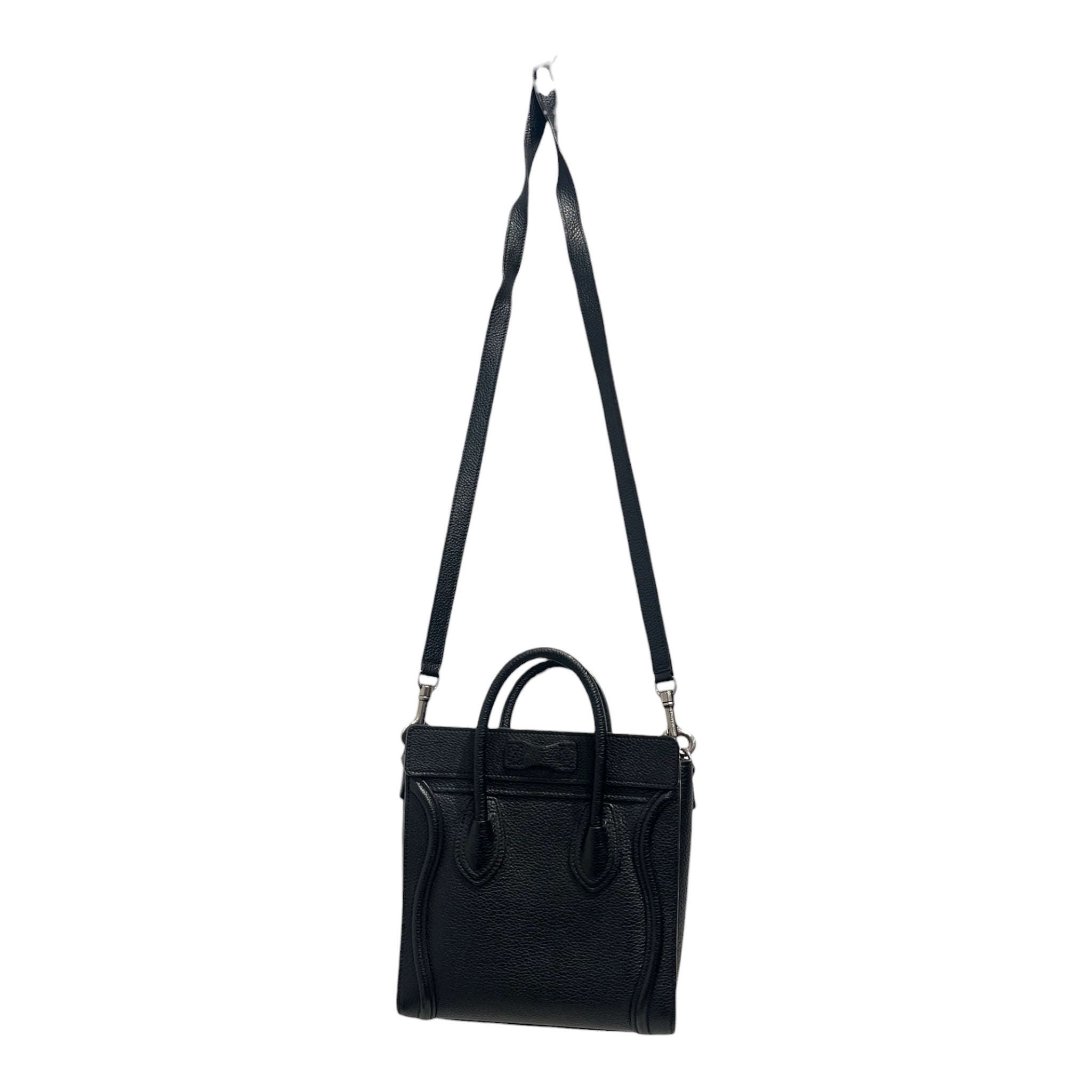 CELINE/Hand Bag/Leather/BLK/BLACK LEATHER NANO LUGGAGE BAG view 2